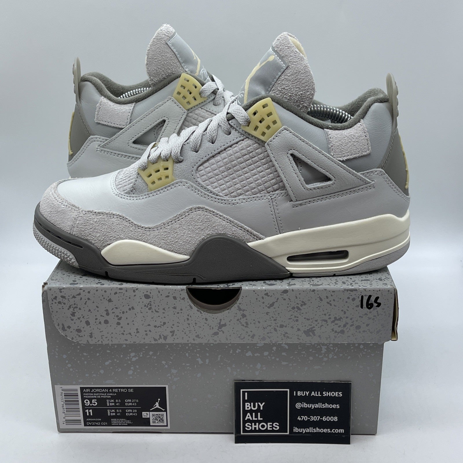 Size 9.5 - Jordan 4 Retro SE Low Craft Grey Suede Leather (DV3742-021)