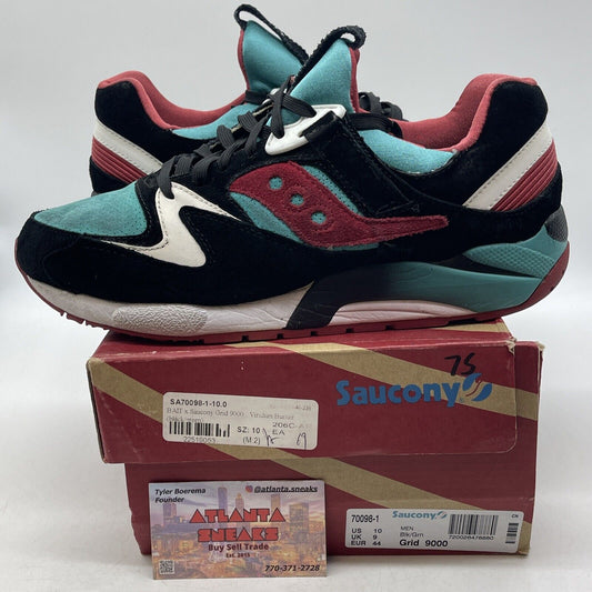 Size 10 - Saucony Bait x Grid 9000 Viridian Burner Black White Blue (70098-1)