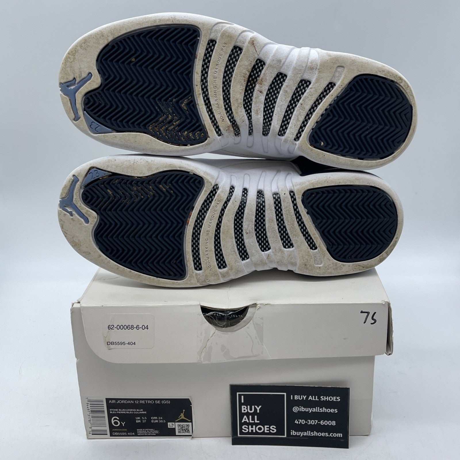 Size 6Y - Jordan 12 Retro Indigo Silver Blue White Leather (DB5595-404)