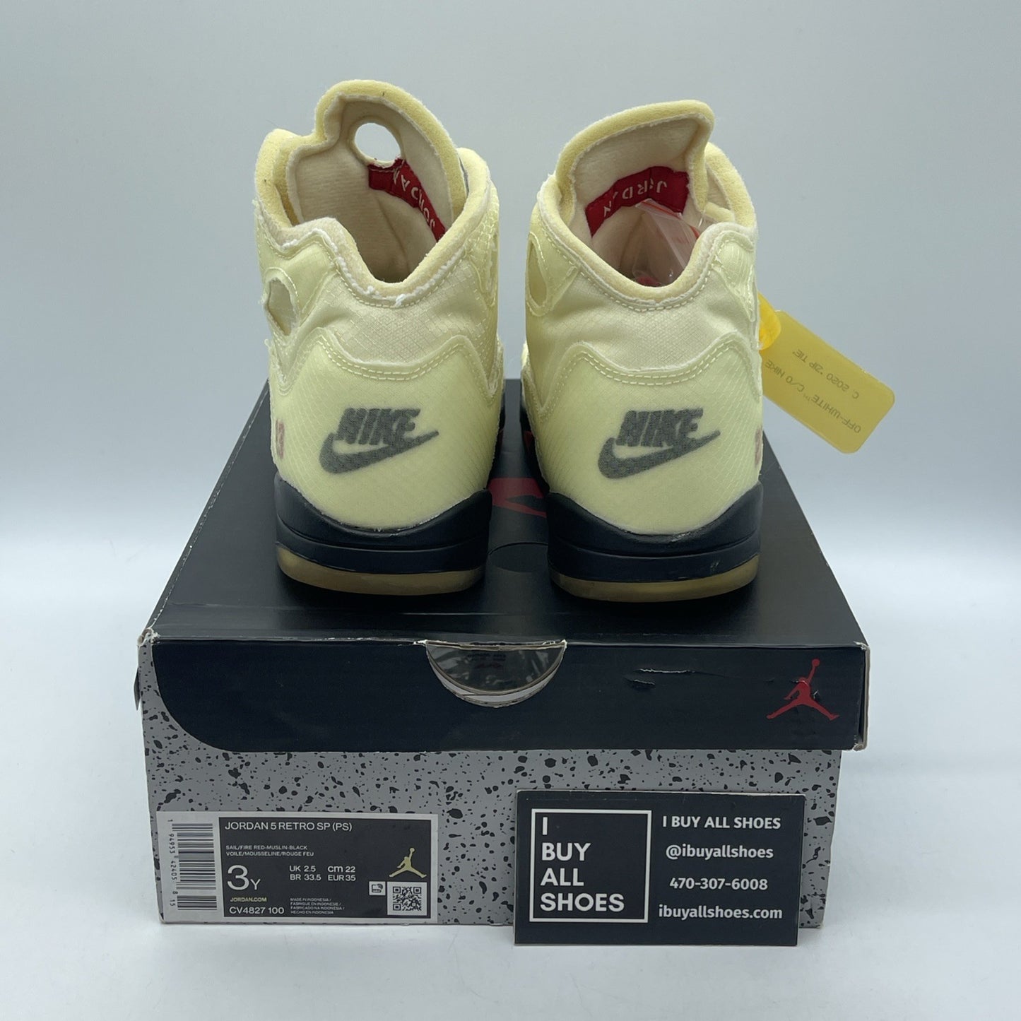Size 3Y(PS) - Jordan 5 Retro SP x Off-White Mid Sail Suede (CV4827-100)