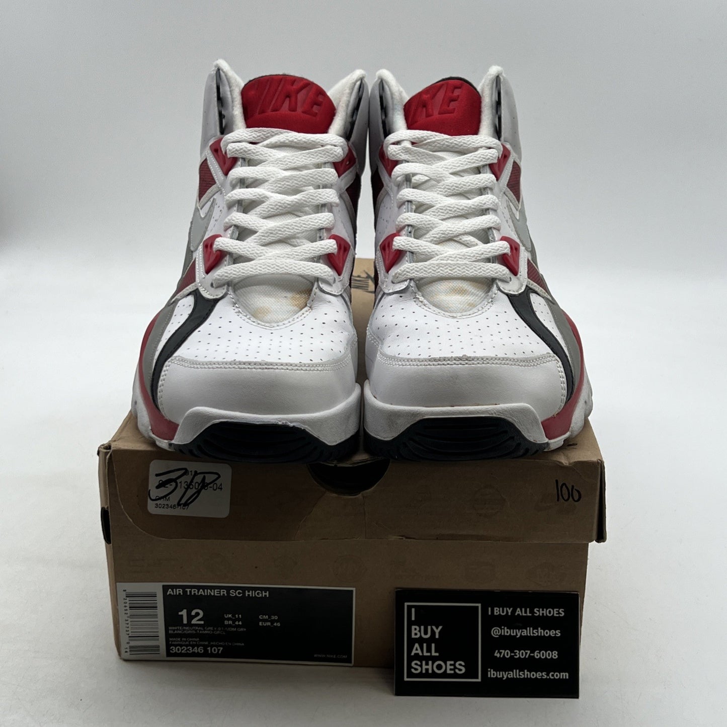 Size 12 - Nike Air Trainer SC High White Varsity Red (302346-107)