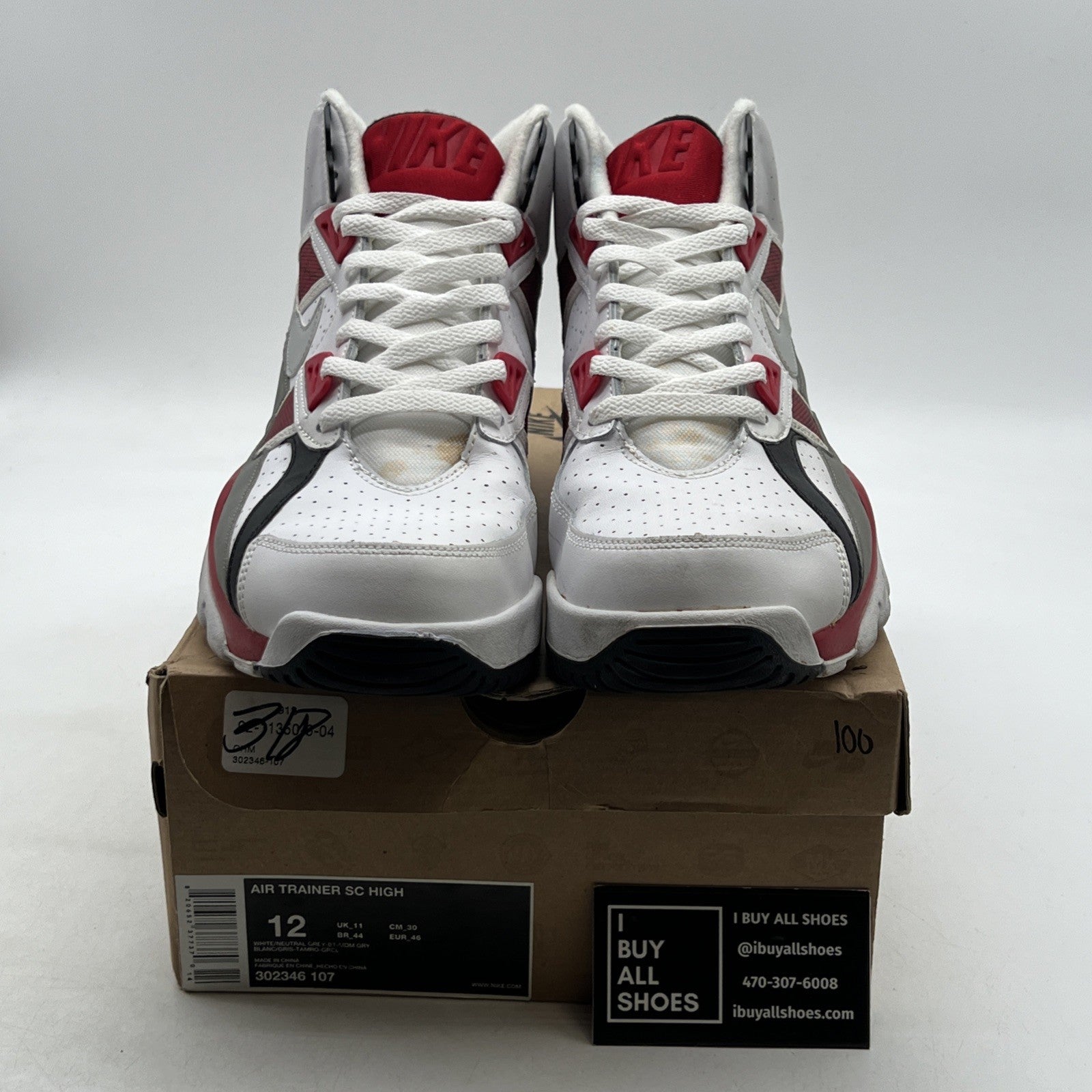 Size 12 - Nike Air Trainer SC High White Varsity Red (302346-107)
