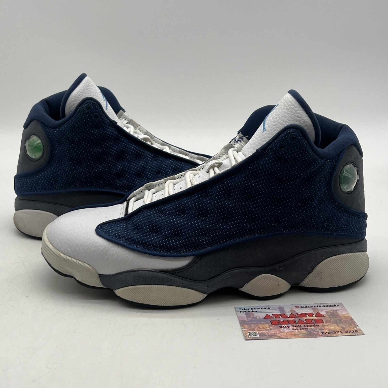 Size 9 - Jordan 13 Retro Mid Flint Blue Grey Leather Suede (414571-404)