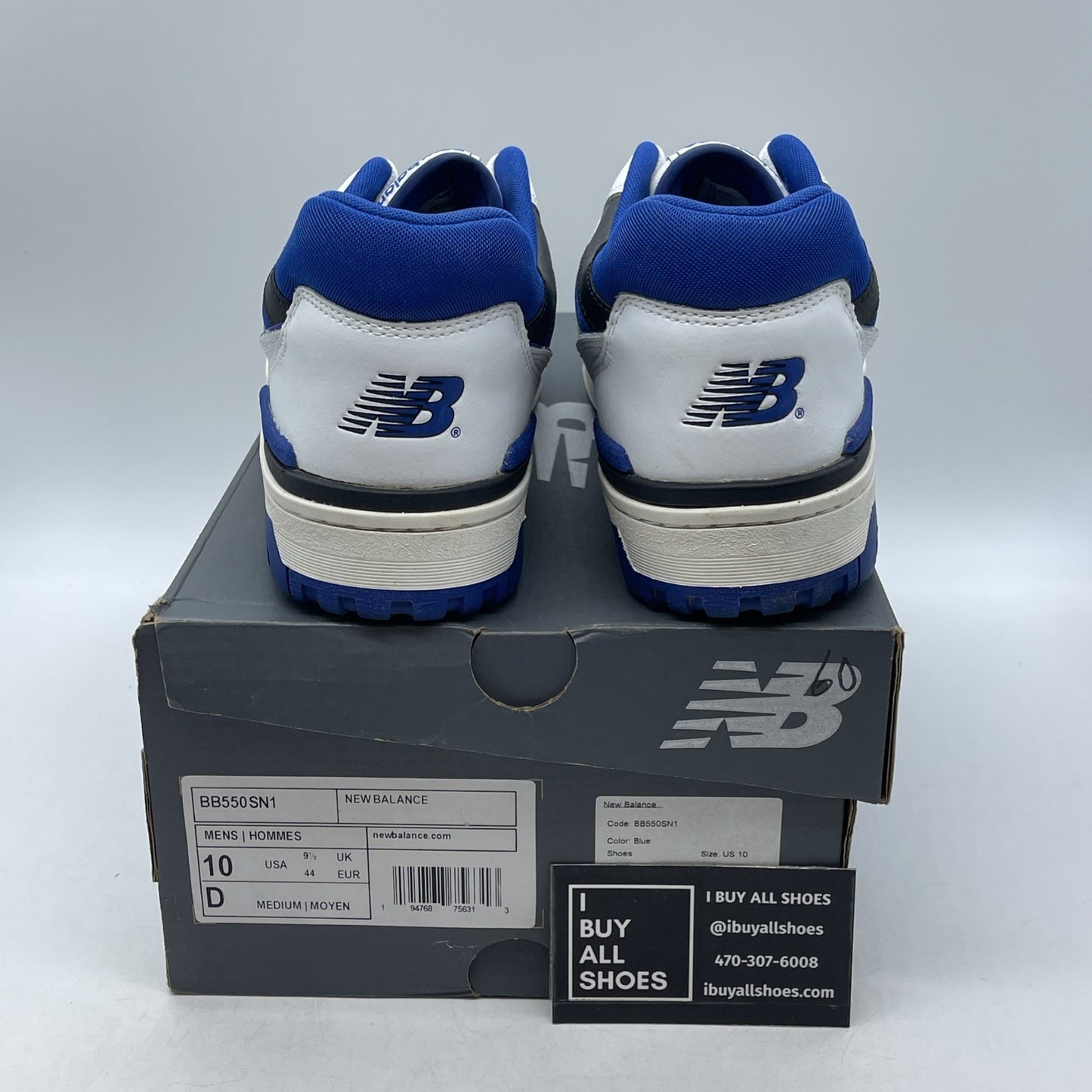 Size 10 - New Balance 550 White Team Royal (BB550SN1)