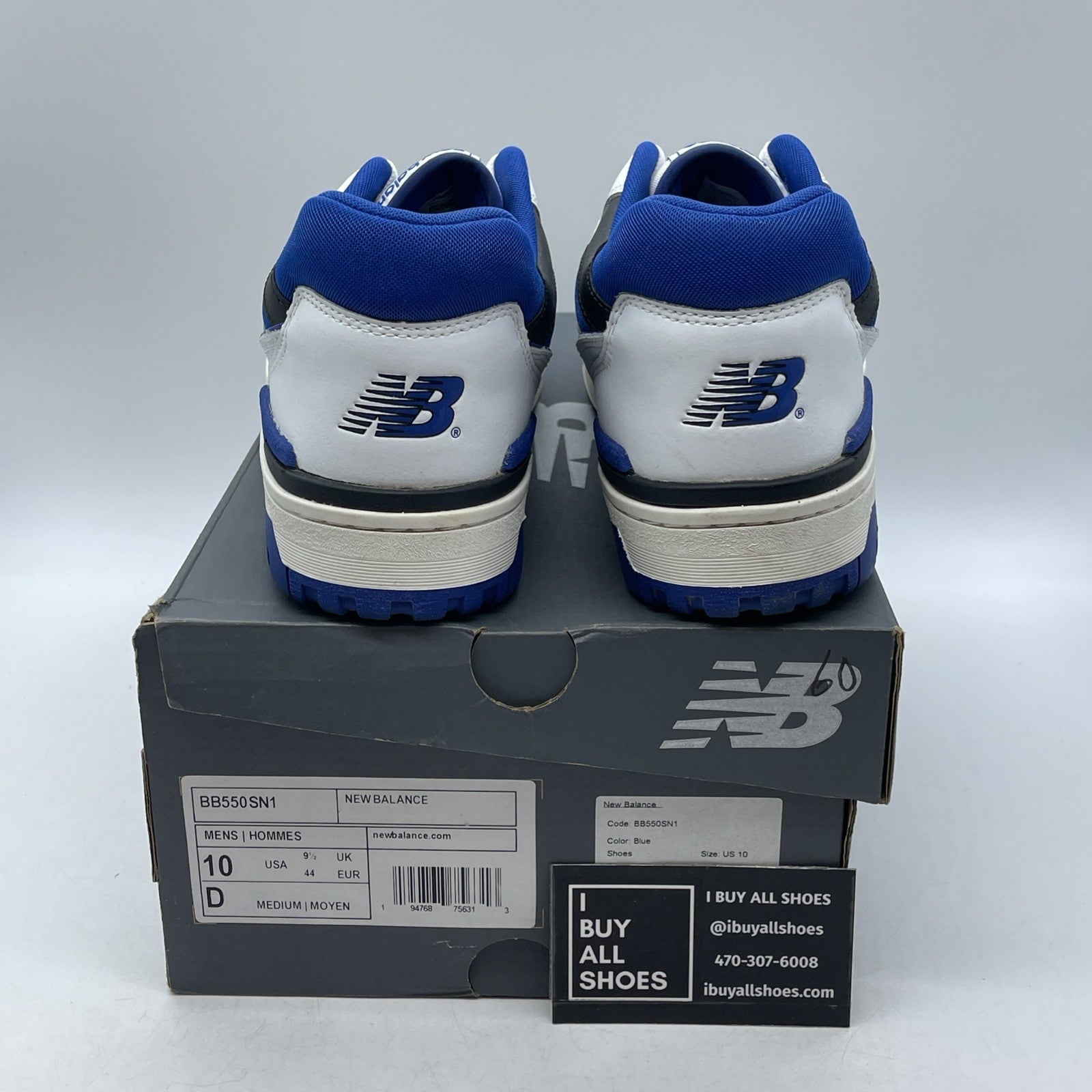 Size 10 - New Balance 550 White Team Royal (BB550SN1)