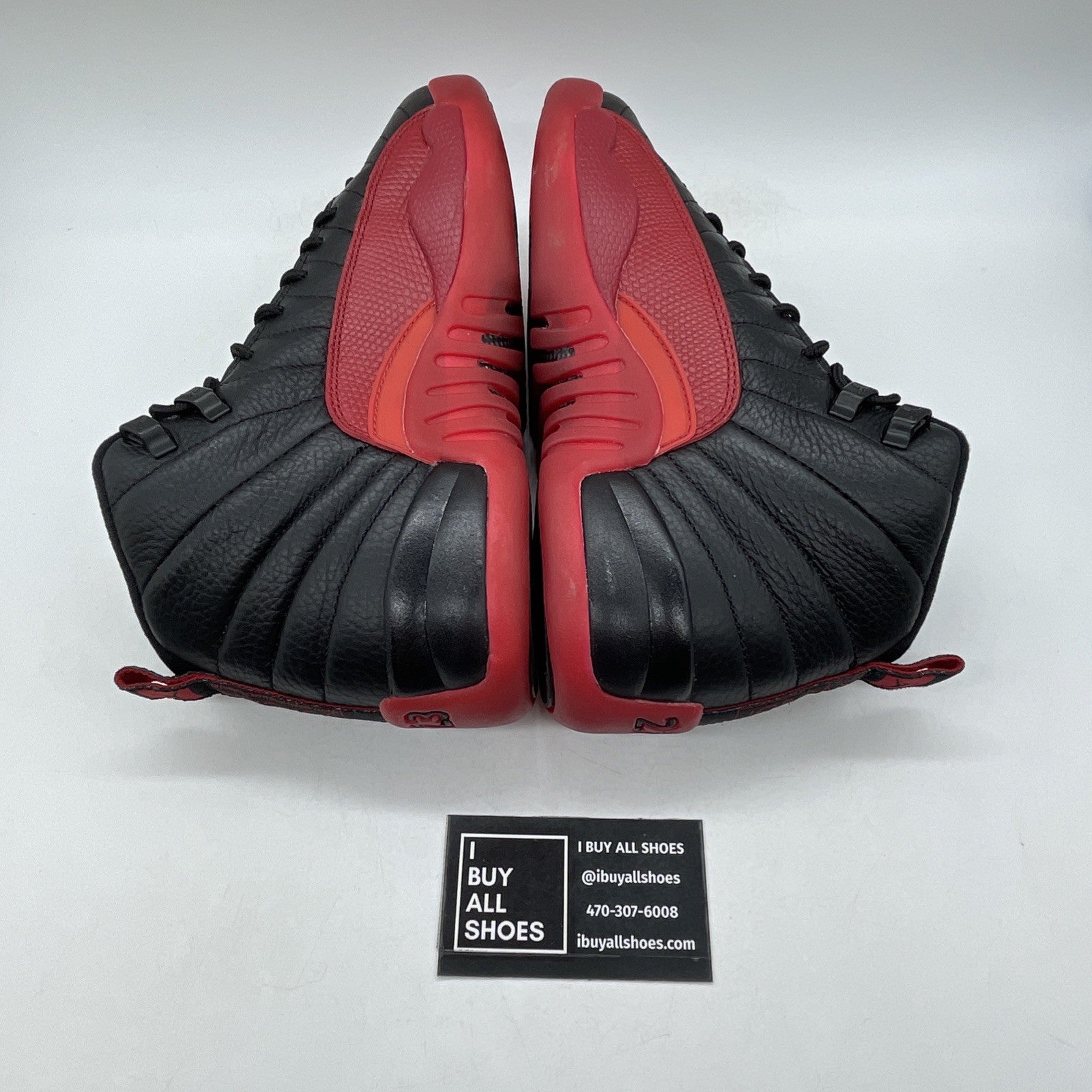 Size 7Y - Air Jordan 12 Black/Varsity Red 2016 Leather (153265-002)