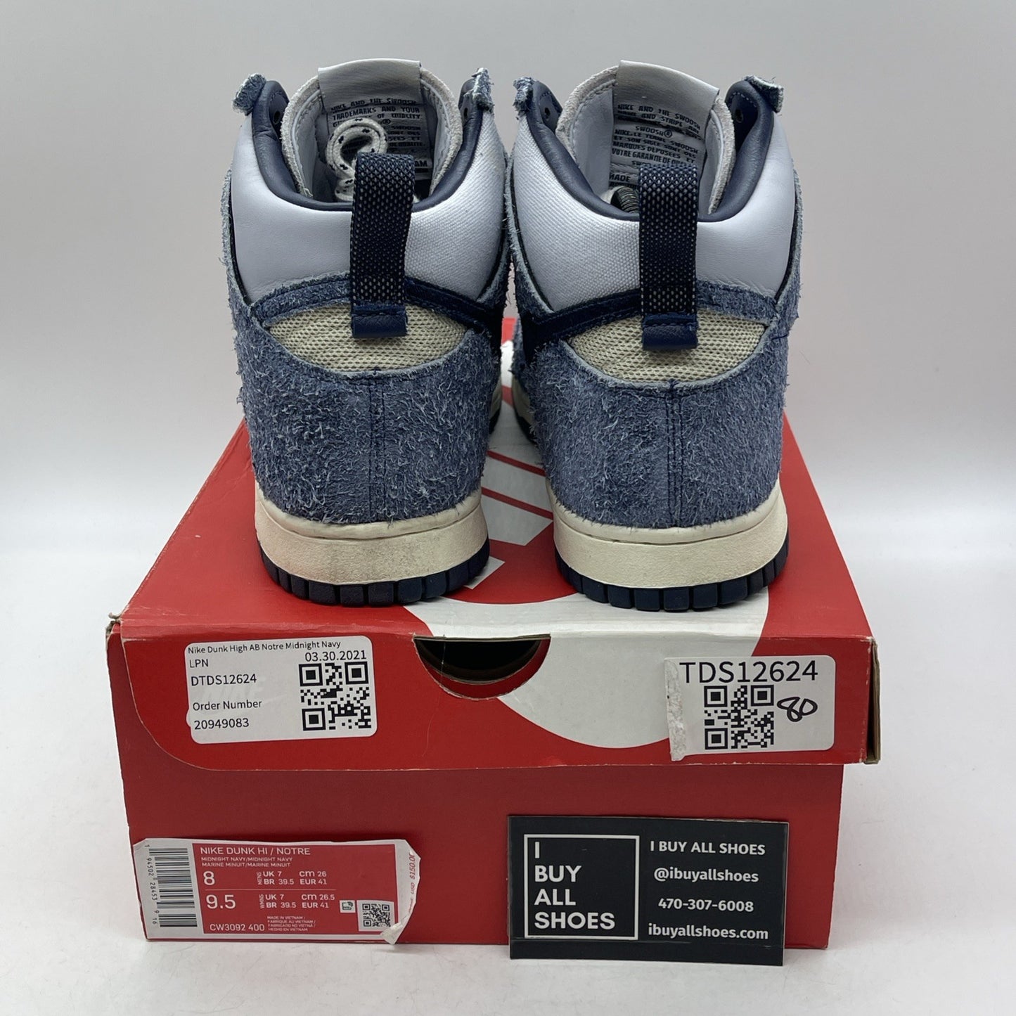Size 8 - Nike Notre x Dunk High Midnight Navy (CW3092-400)