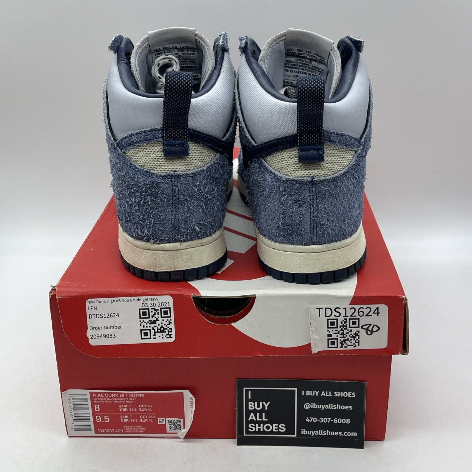 Size 8 - Nike Notre x Dunk High Midnight Navy (CW3092-400)