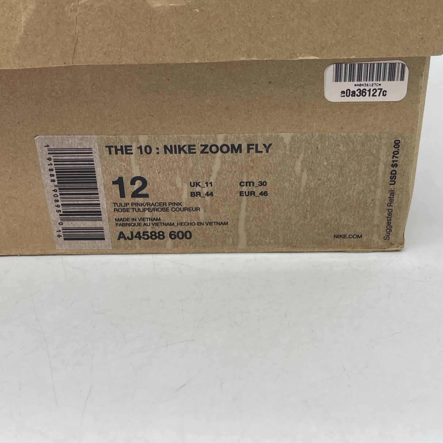 Size 12 - Nike Off-White x Zoom Fly SP Tulip Pink Leather (AJ4588-600)