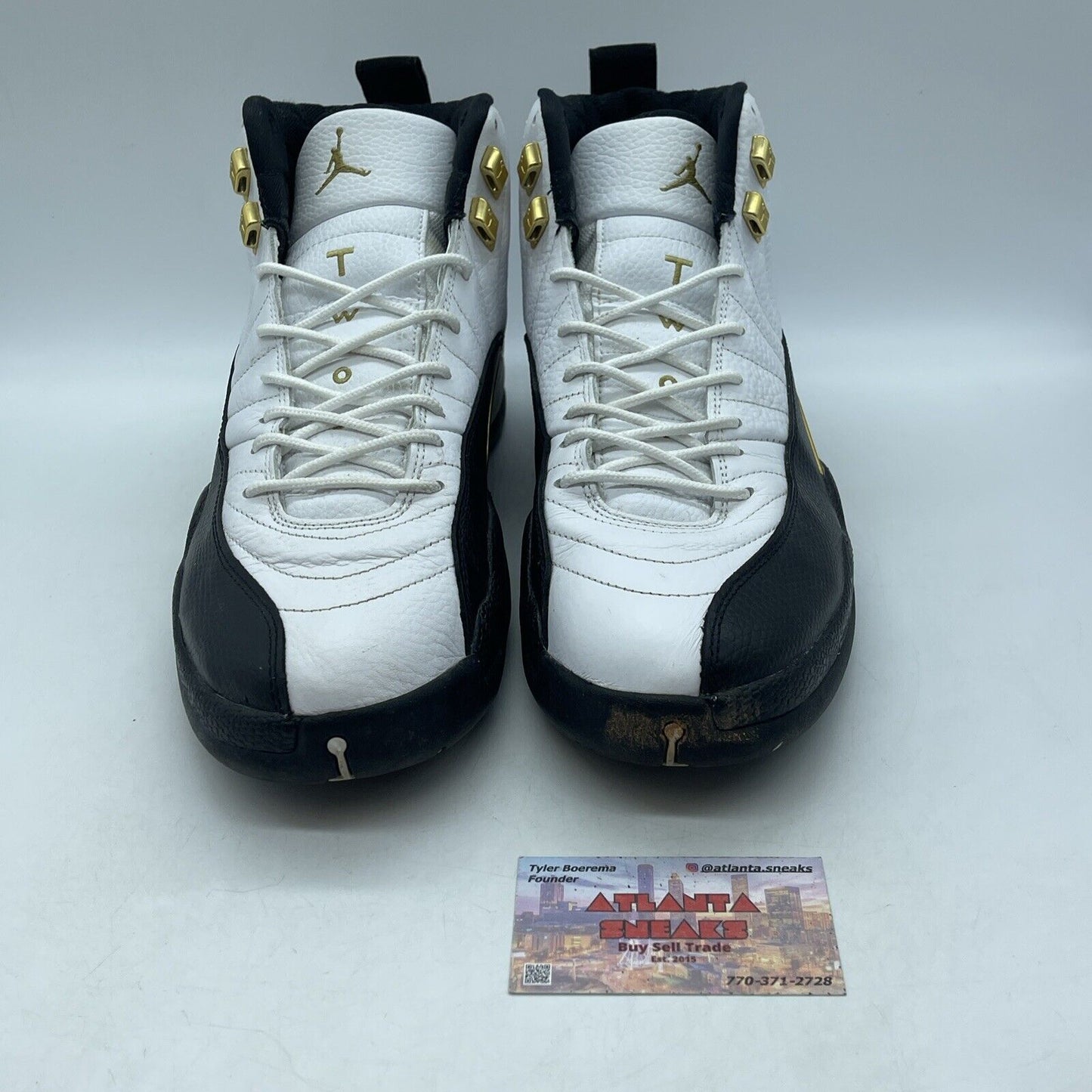 Size 13 - Jordan 12 Royalty Gold Black White Leather (CT8013-170)