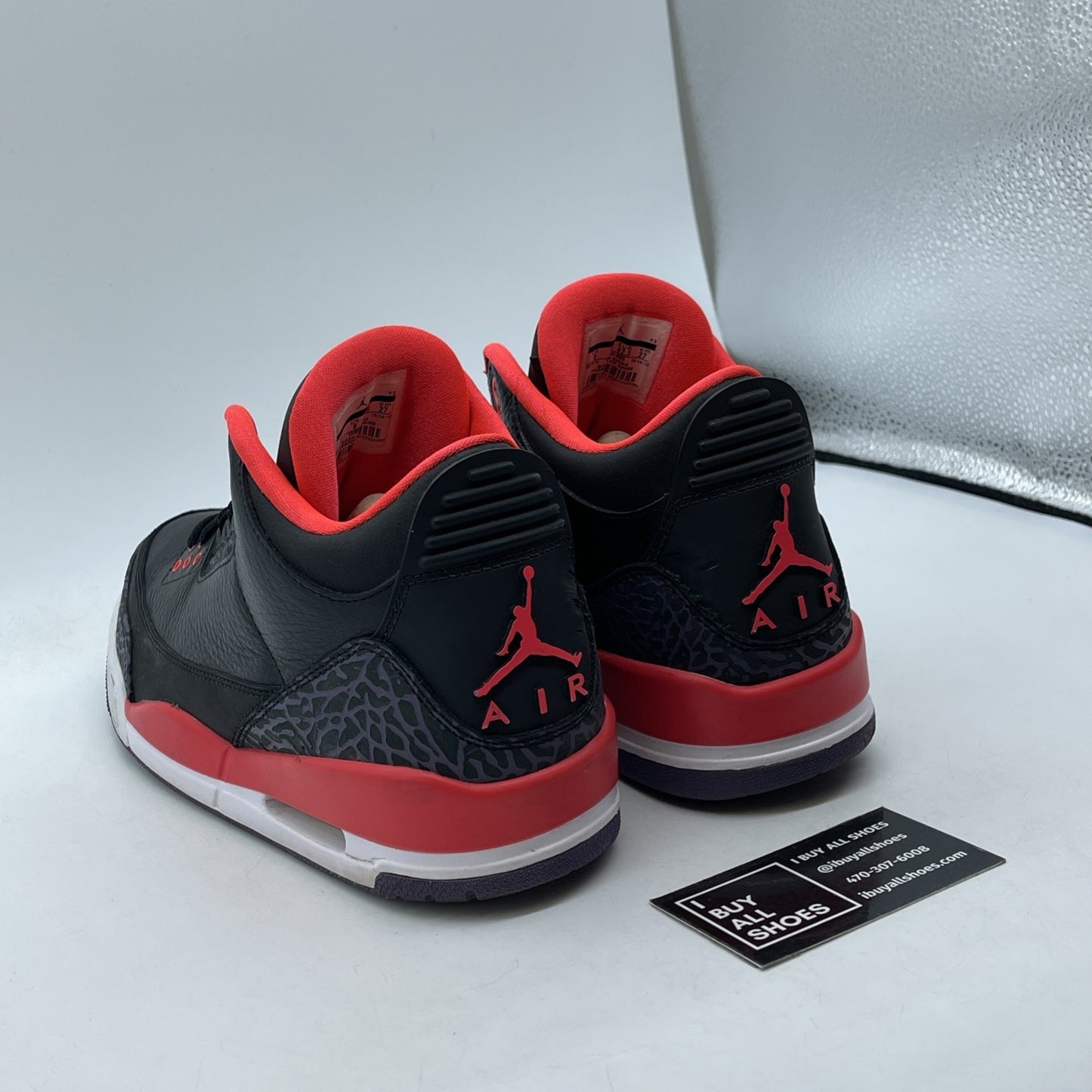 Size 9 - Air Jordan 3 Retro Crimson Black Purple Suede Leather (136064-005)
