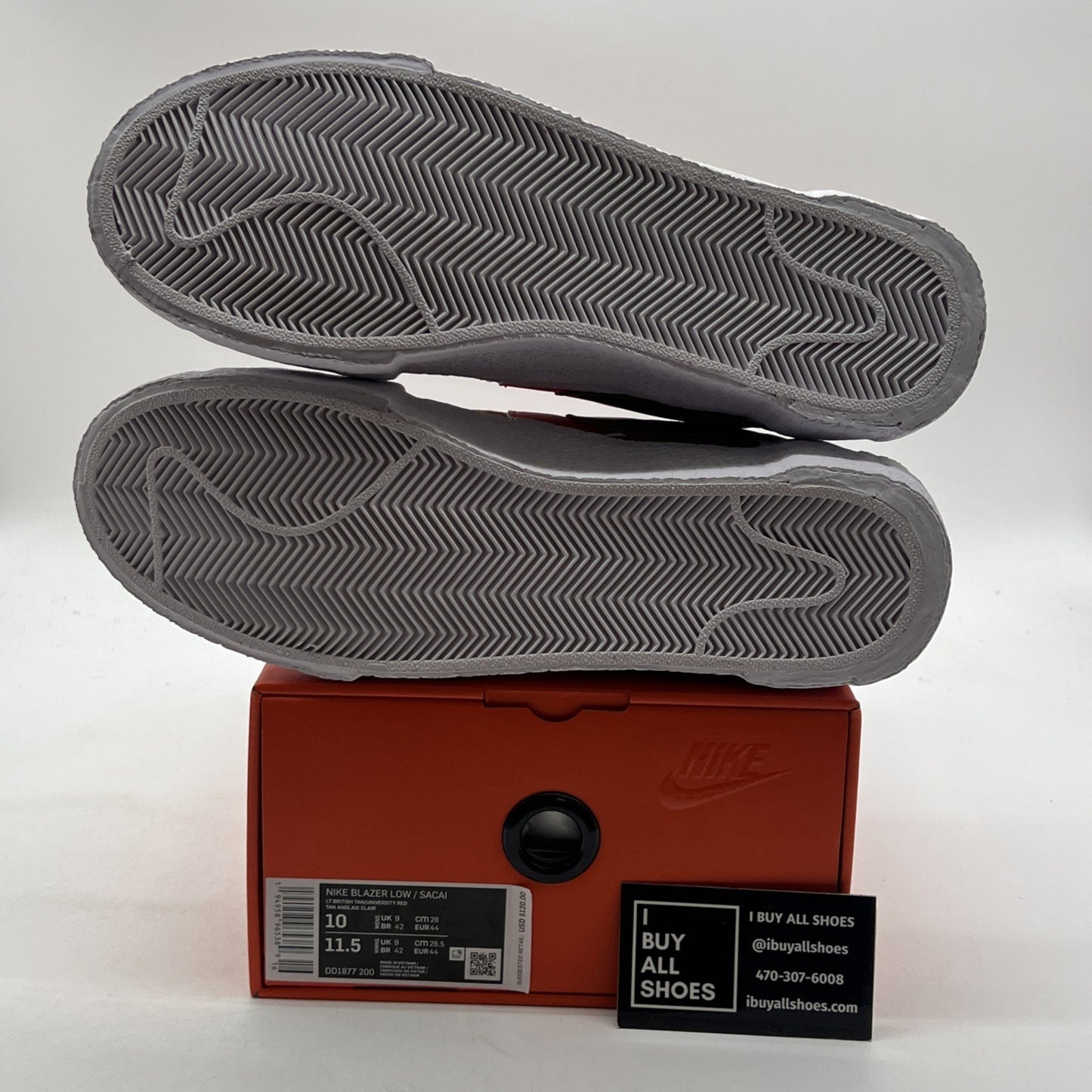 Size 10 - Nike sacai x Blazer Low British Tan (DD1877-200)