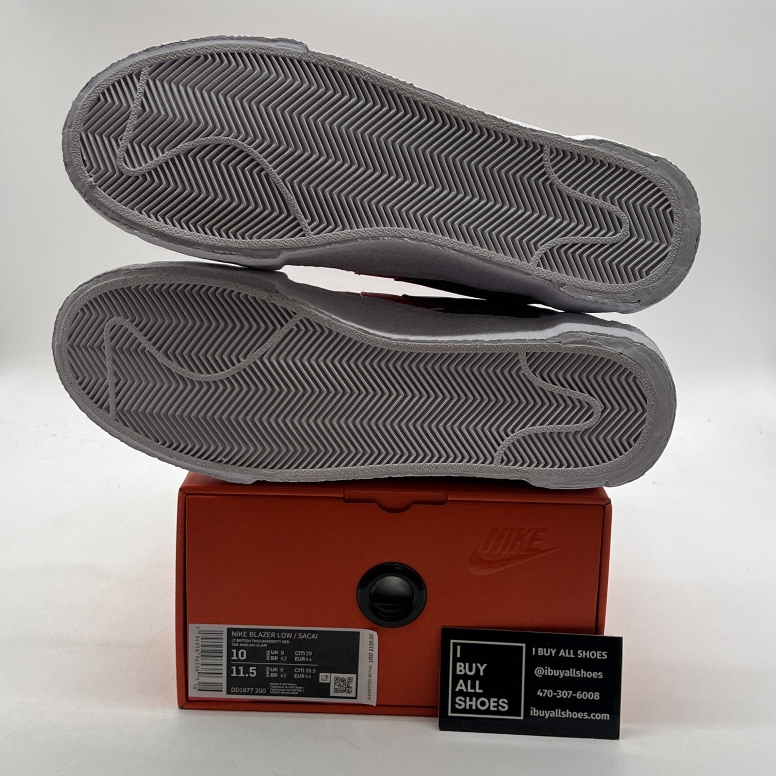 Size 10 - Nike sacai x Blazer Low British Tan (DD1877-200)