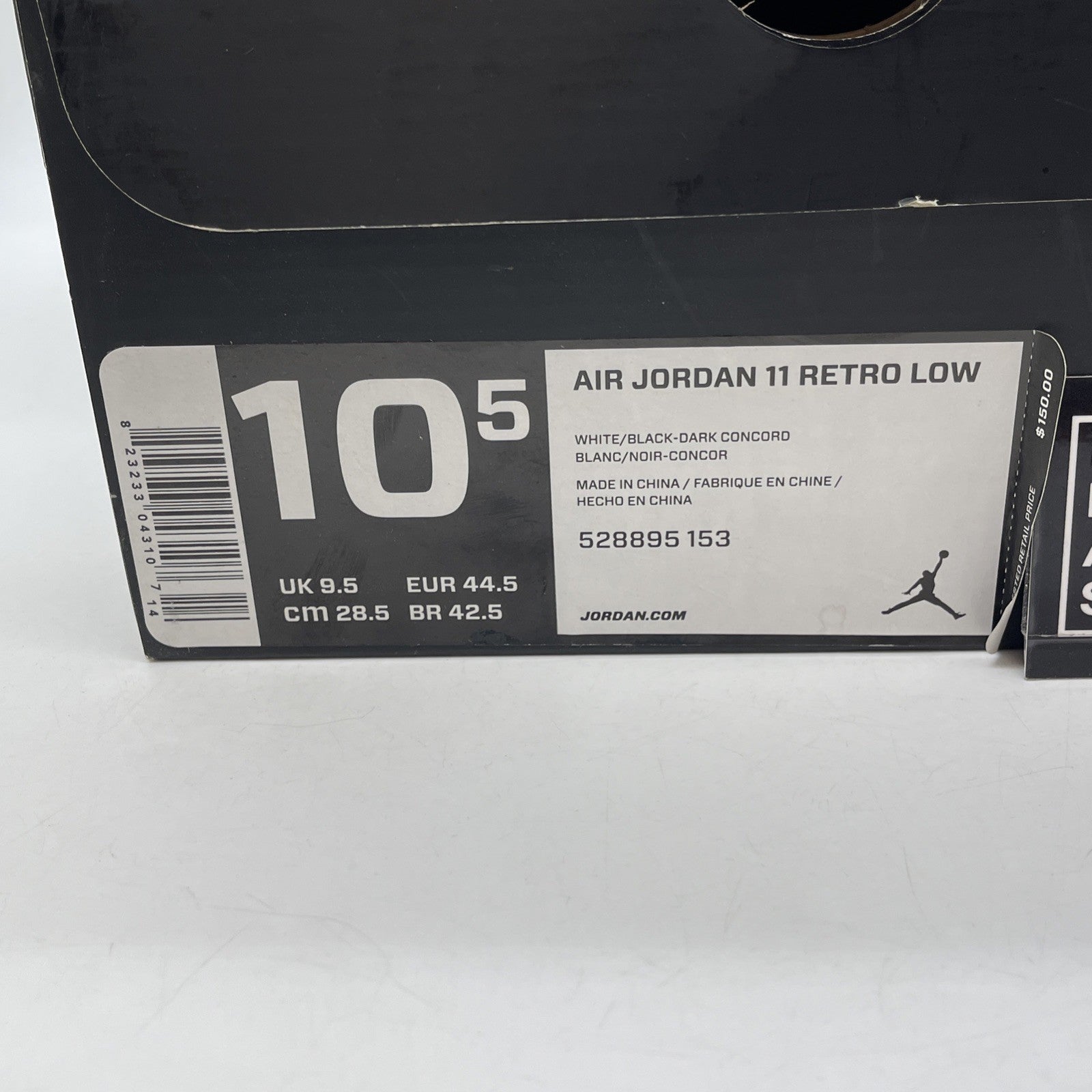 Size 10.5 - Air Jordan 11 Retro Low Concord Black White Leather (528895-153)