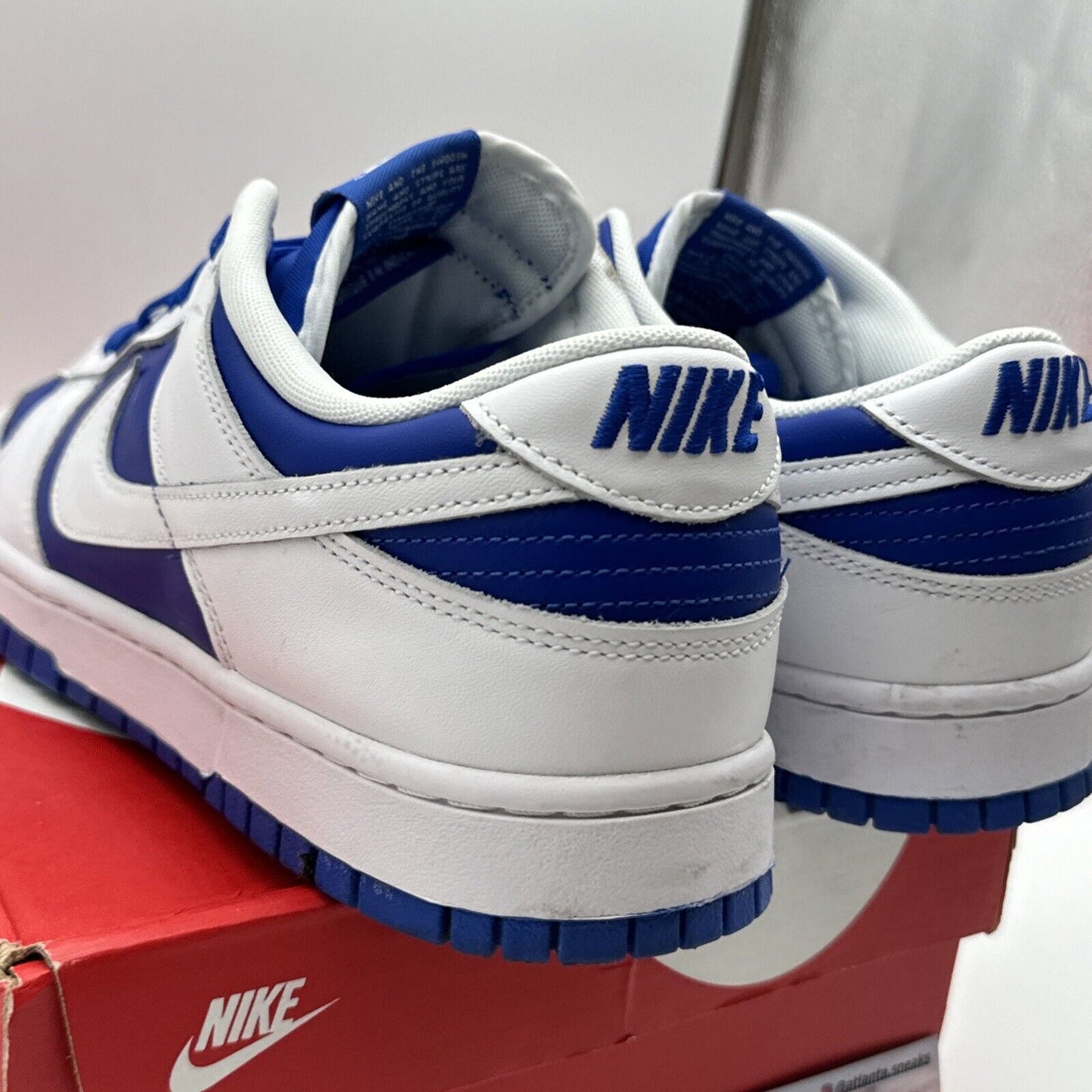 Size 13 - Nike Dunk Low Racer Blue 2022 Kentucky White OG Box Leather Blue Soles