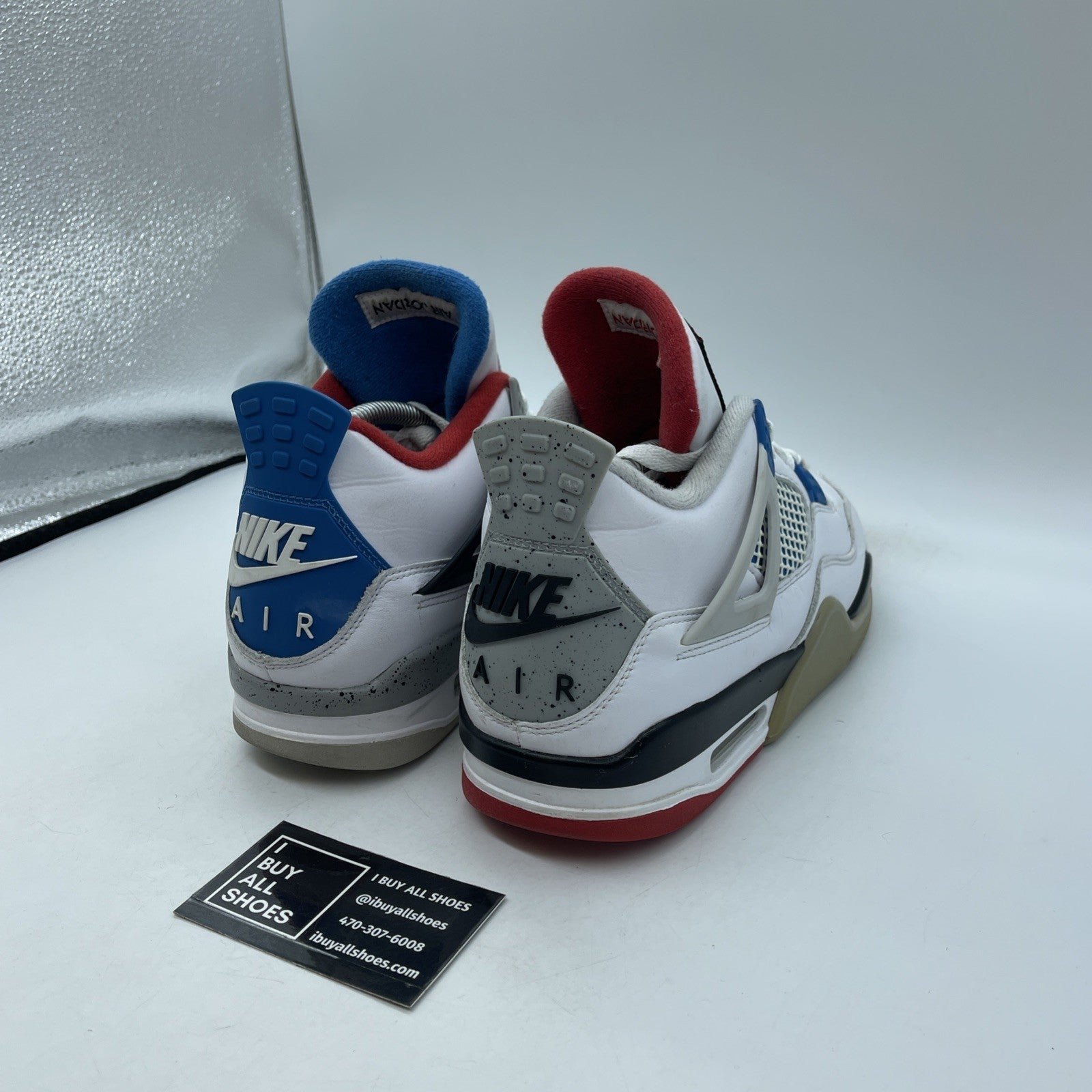 Size 9 - Jordan 4 Retro SE Mid What The 4 White Blue Black Leather (CI1184-146)