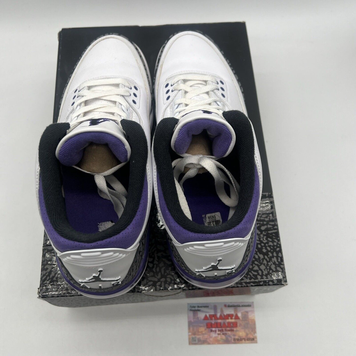 Size 11 - Jordan 3 Retro Mid Dark Iris White Black Leather Purple (CT8532-105)