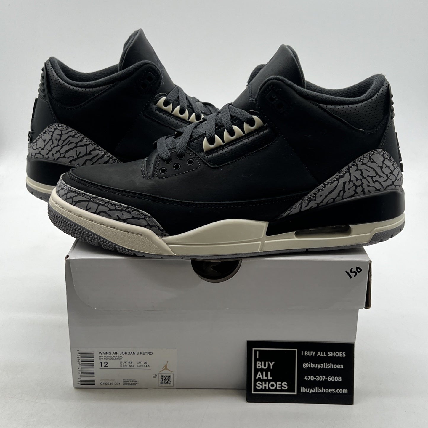 Size 12W - Air Jordan 3 Retro Off Noir W (CK9246-001)