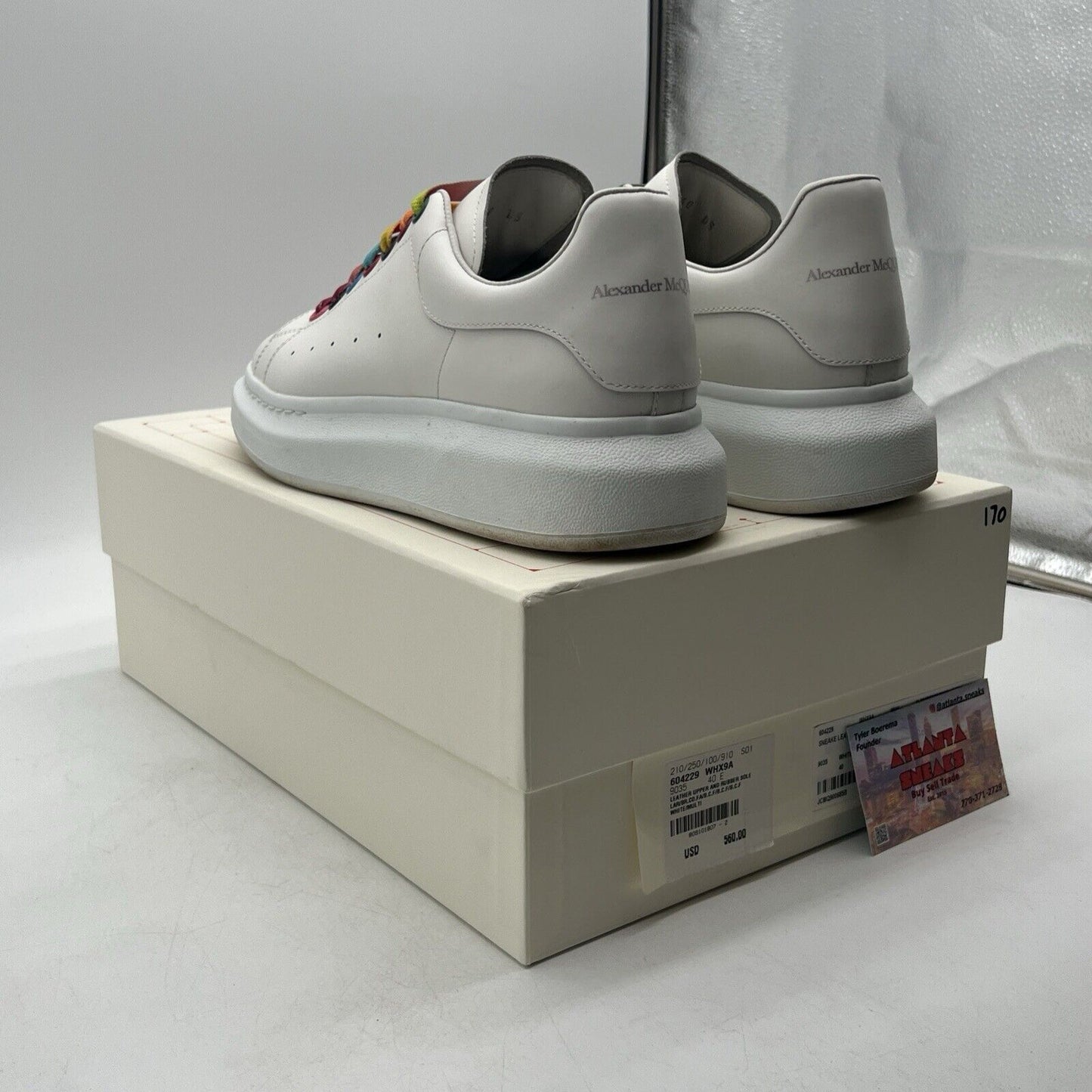 Size 9.5 - Alexander McQueen Oversized Sneaker White Rainbow