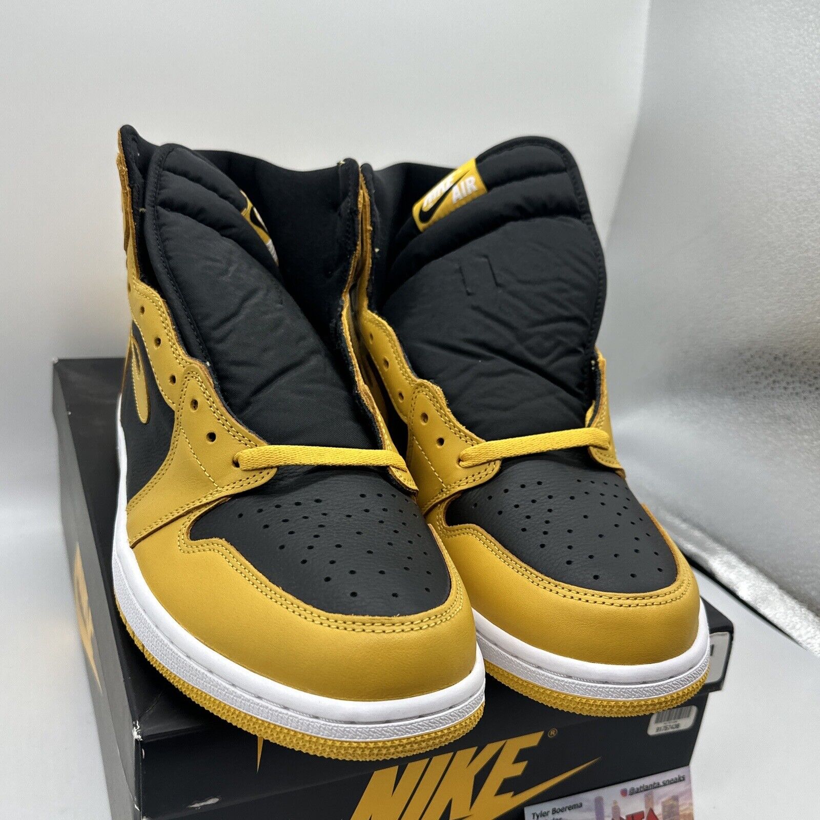 Size 14 - Jordan 1 Retro OG High Pollen Yellow Black Leather Rare Size OG All