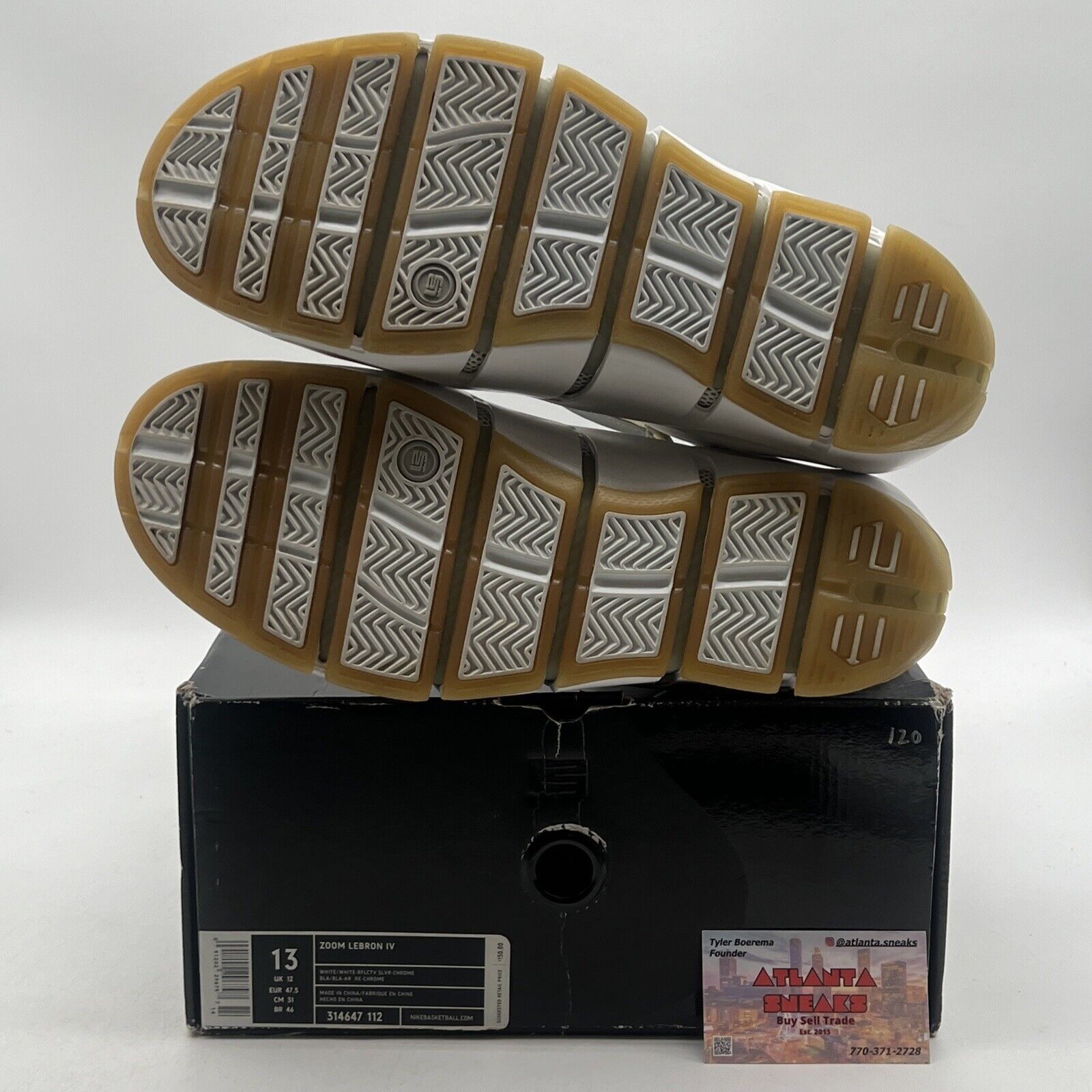 Size 13 - Nike Zoom LeBron 4 White Chrome (314647-112)