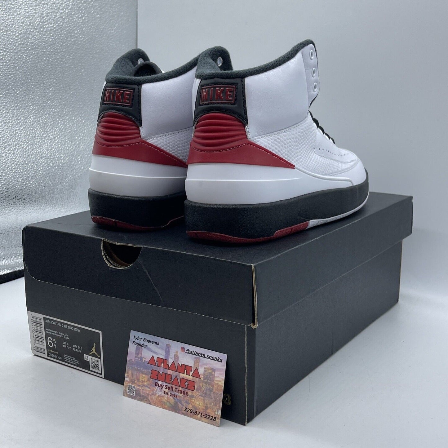 Size 6.5Y - Jordan 2 Retro Mid Chicago White Black Red Leather (DX2591-106)