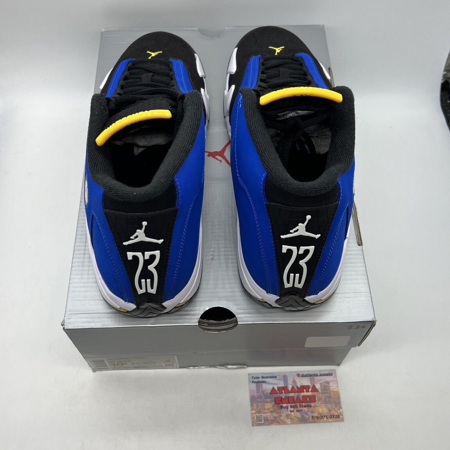 Size 10.5 - Air Jordan 14 Retro Laney White Black Yellow (487471-407)