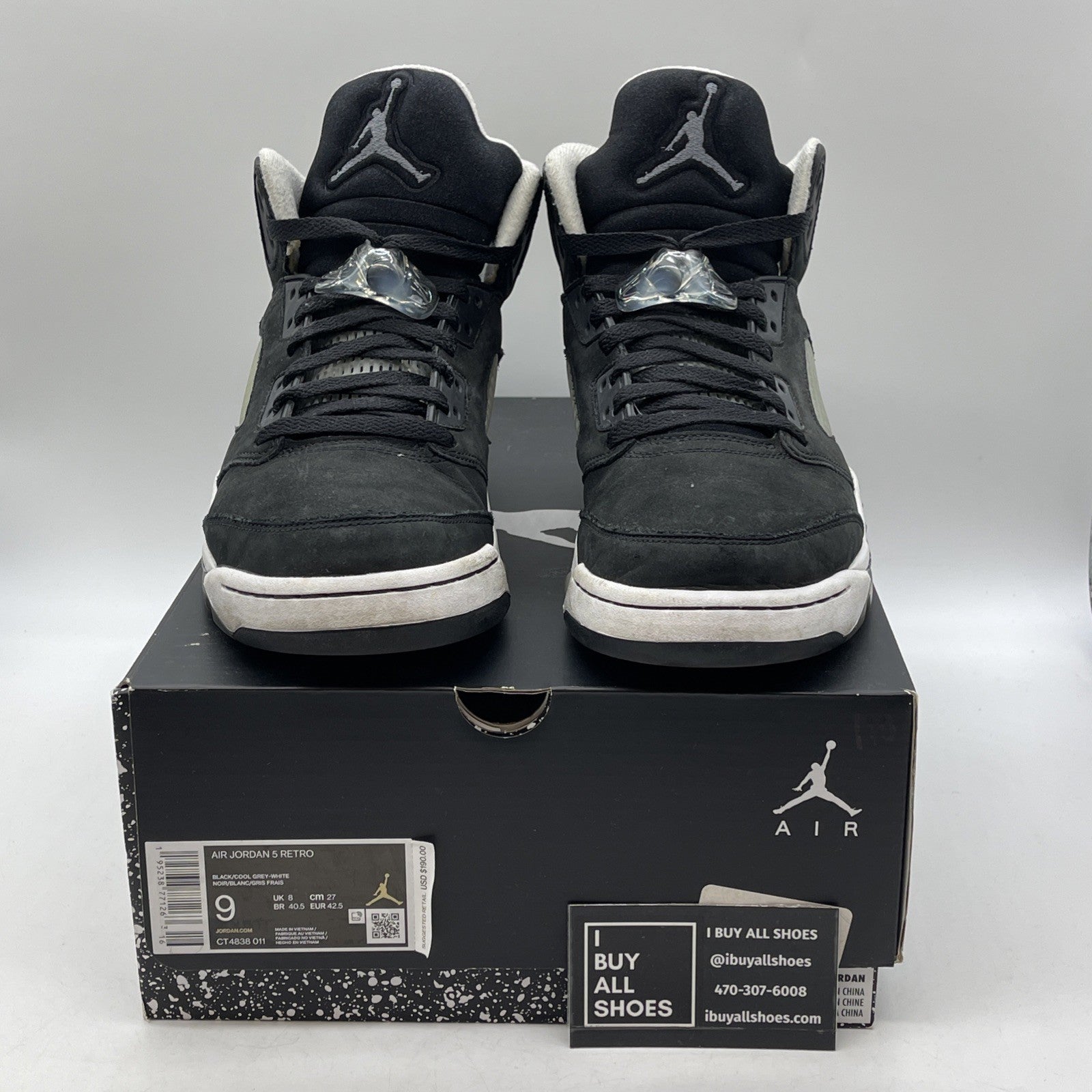 Size 9 - Jordan 5 Retro Mid Oreo Black White Suede (CT4838-011)