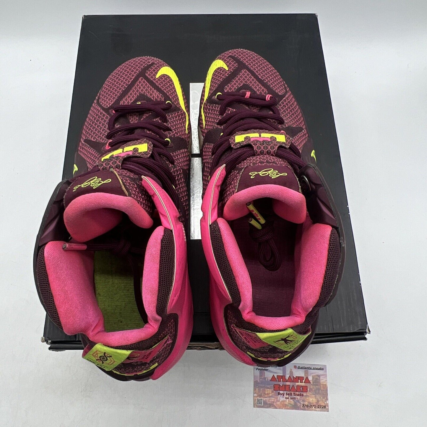 Size 12 - Nike LeBron 12 Double Helix Maroon (684593-607)