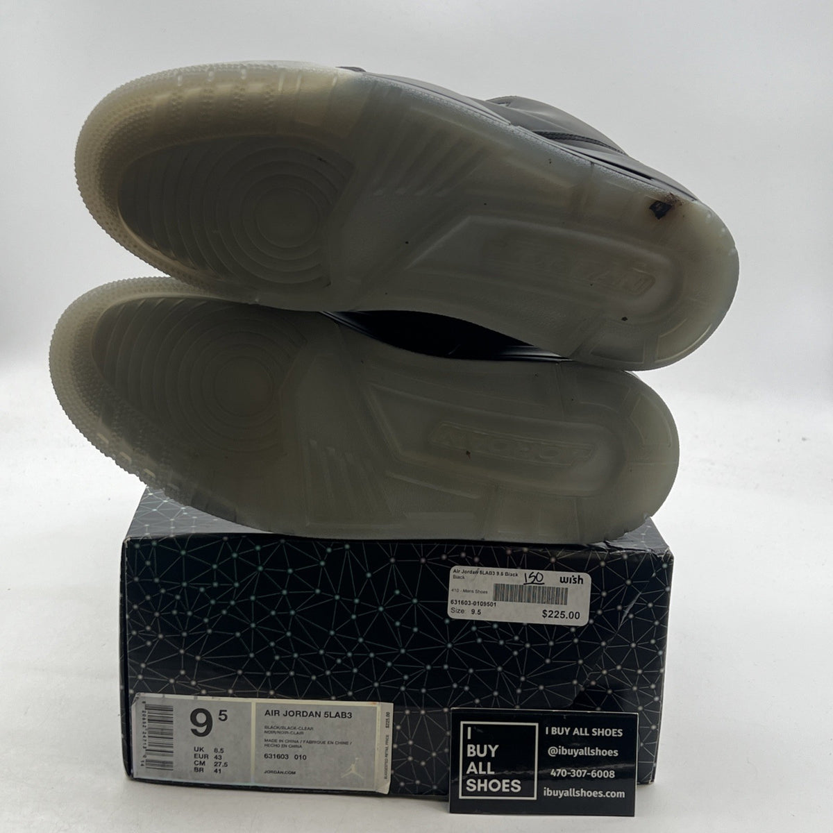 Size 9.5 - Air Jordan 3 5Lab3 Reflective Black (631603-010