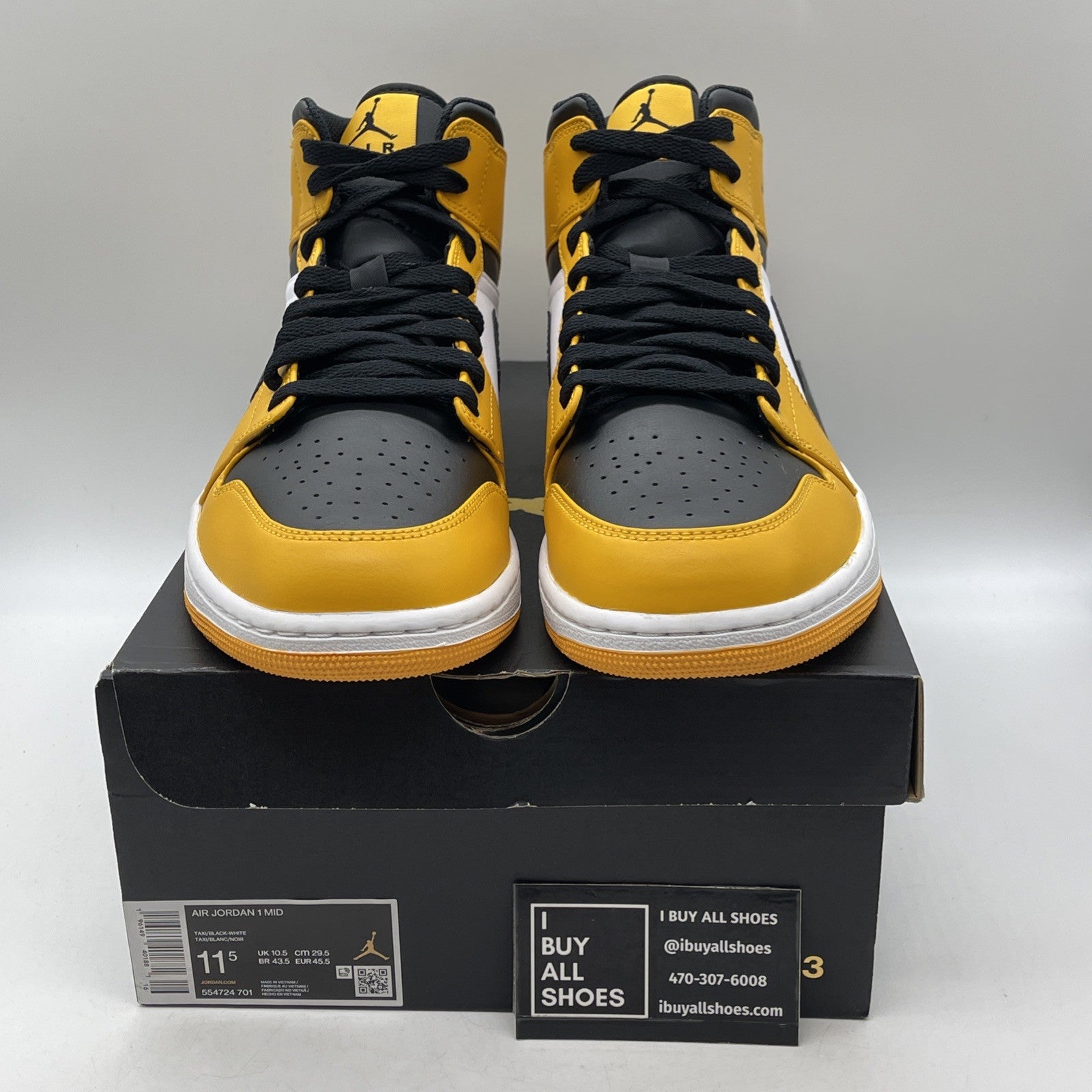 Size 11.5 - Air Jordan 1 Mid Taxi 2022 Leather (554724-701)