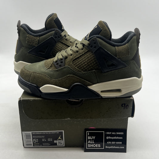 Size 5.5 (GS) - Air Jordan 4 SE Retro Low Craft - Olive (FB9928-200)