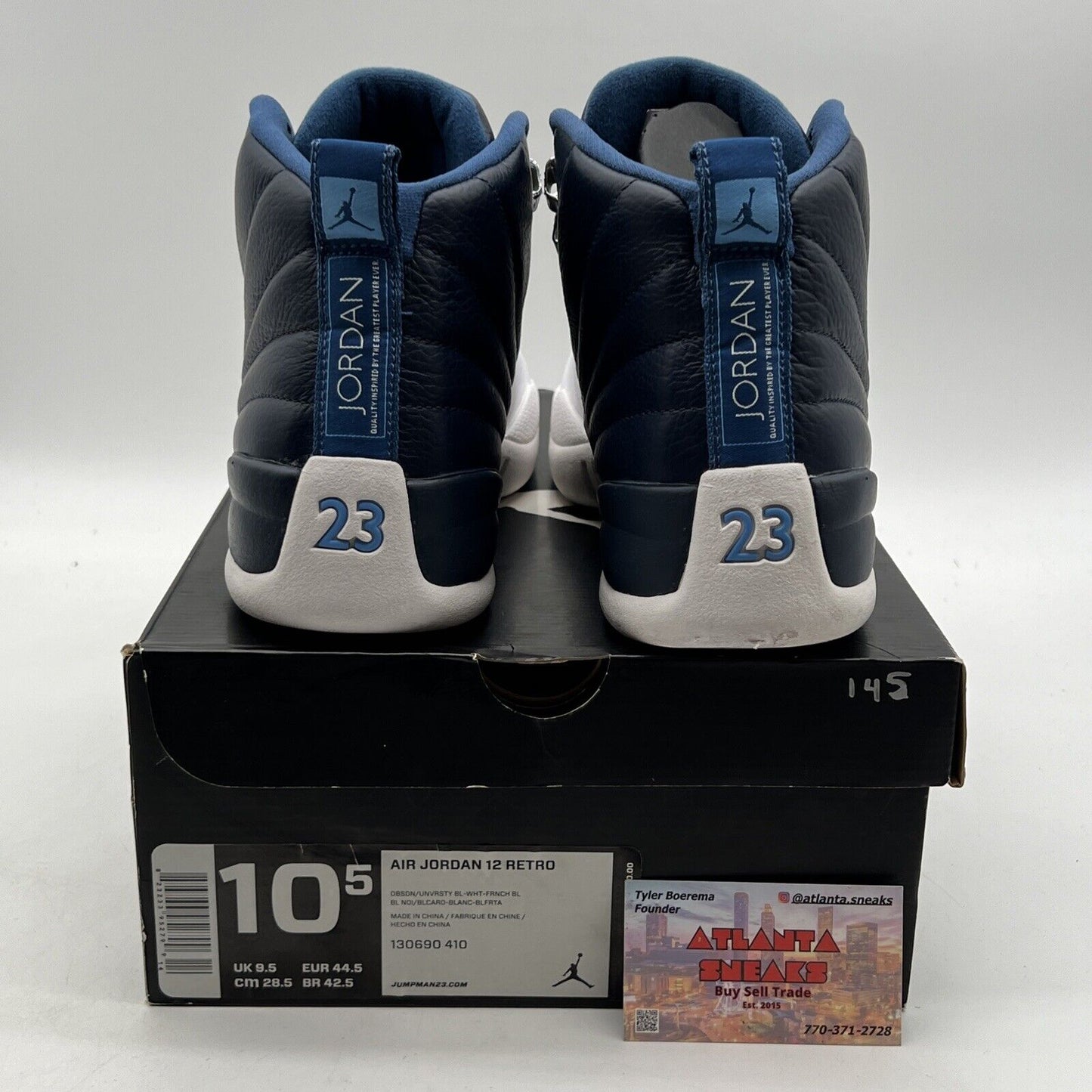 Size 10.5 - Air Jordan 12 Retro 2012 Obsidian (130690-410)