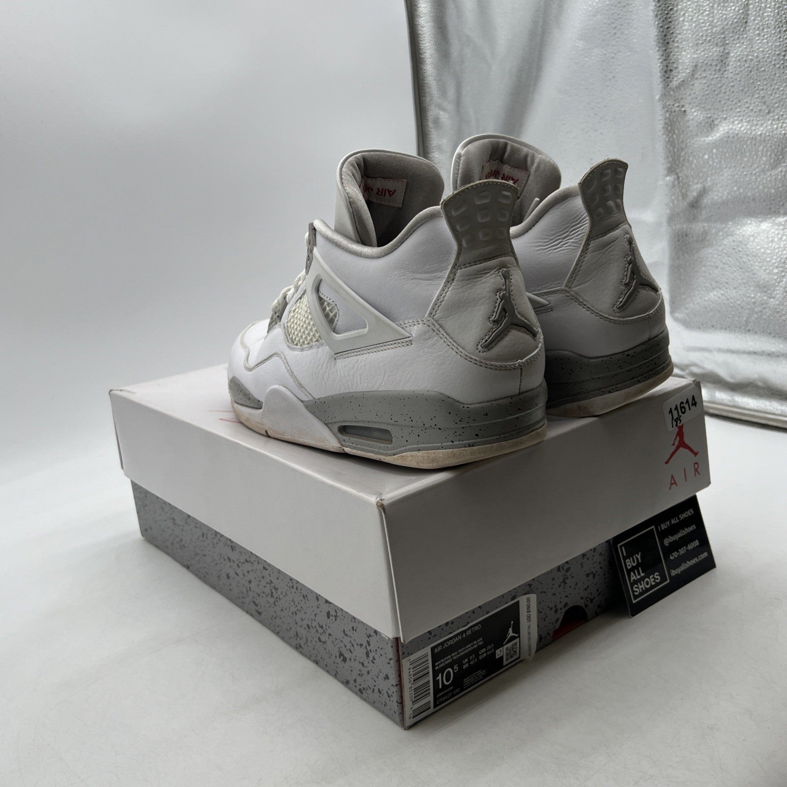 Size 10.5 - Air Jordan 4 Retro Mid White Oreo (CT8527-100)