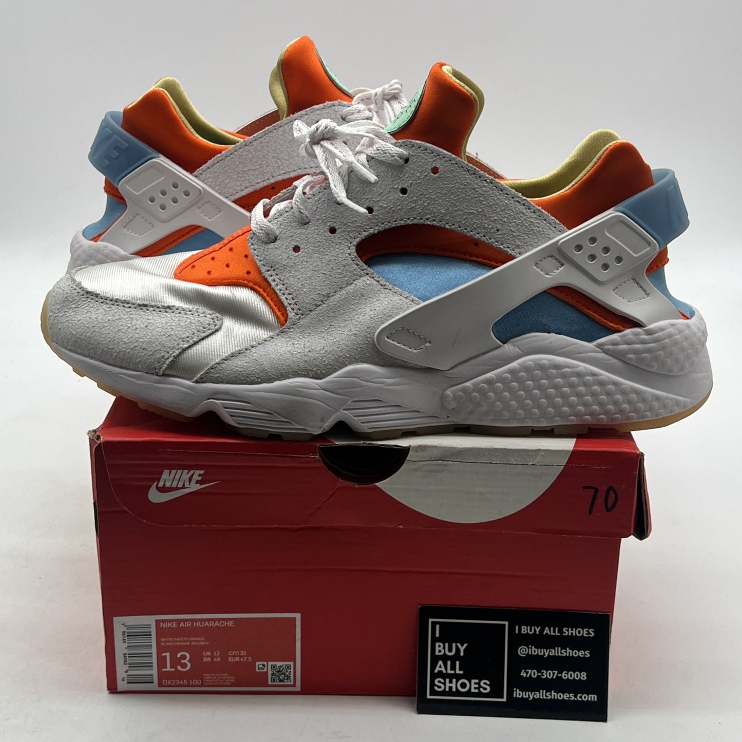Size 13 - Nike Air Huarache White Safety Orange (DX2345-100)