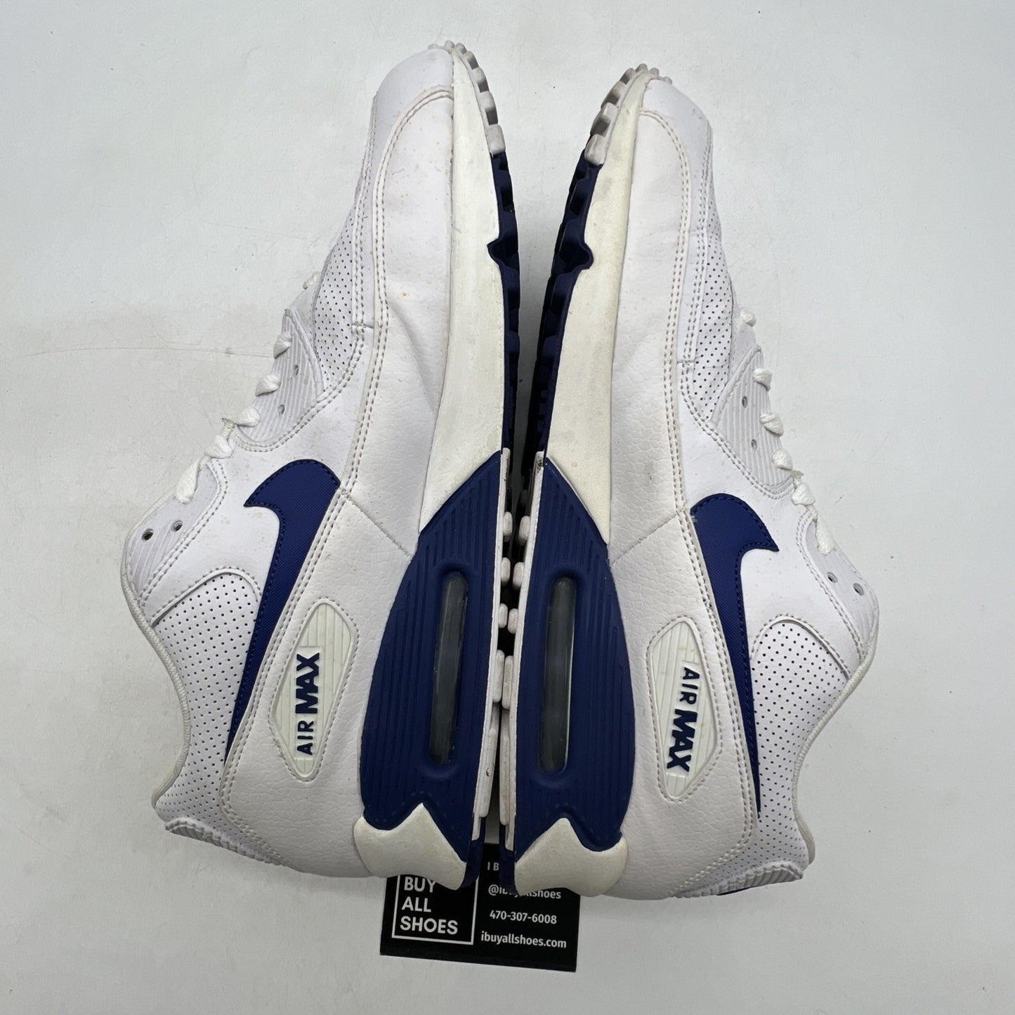 Size 13 - Nike Air Max 90 Essential 2012 Mens White Royal Blue (537384-141)