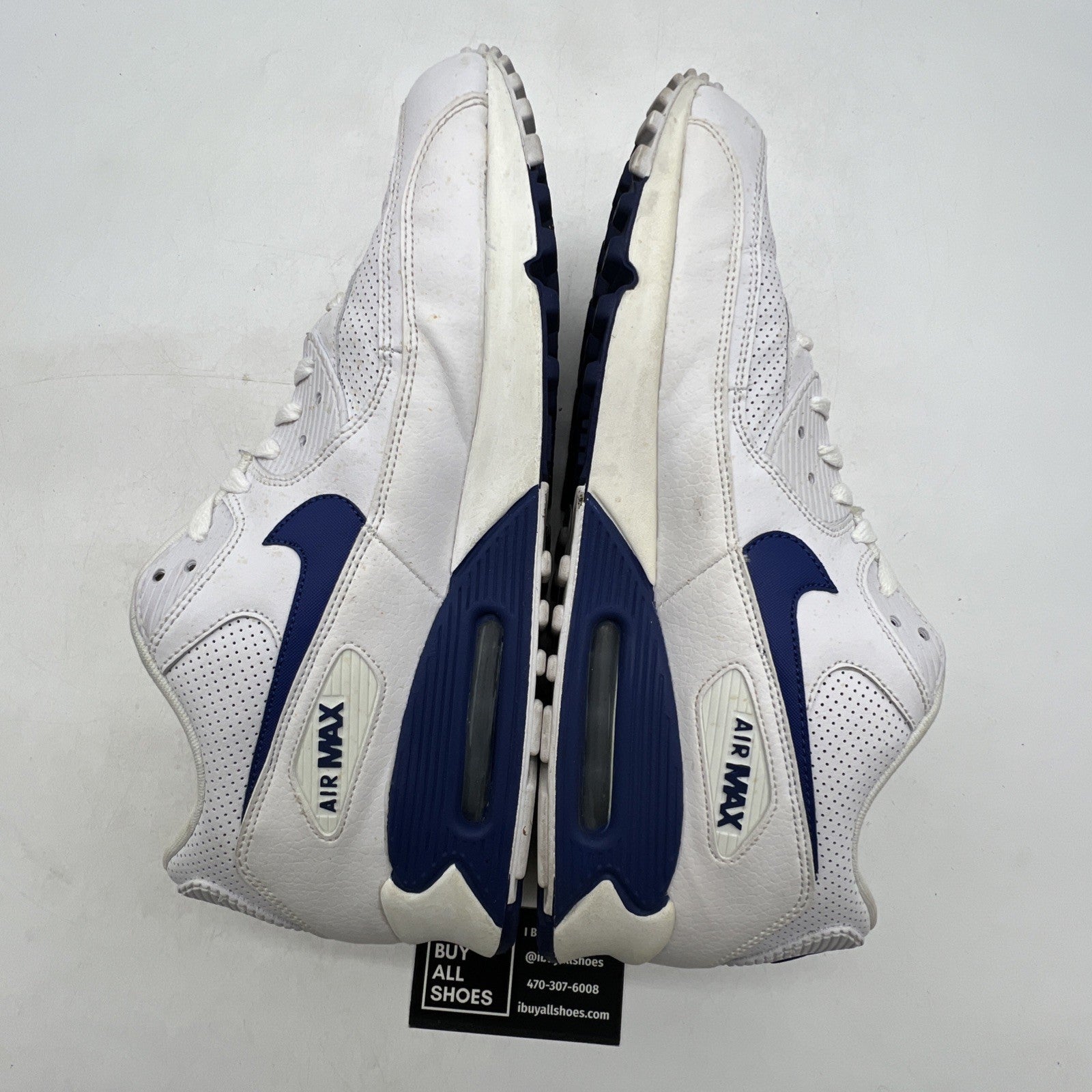 Size 13 - Nike Air Max 90 Essential 2012 Mens White Royal Blue (537384-141)