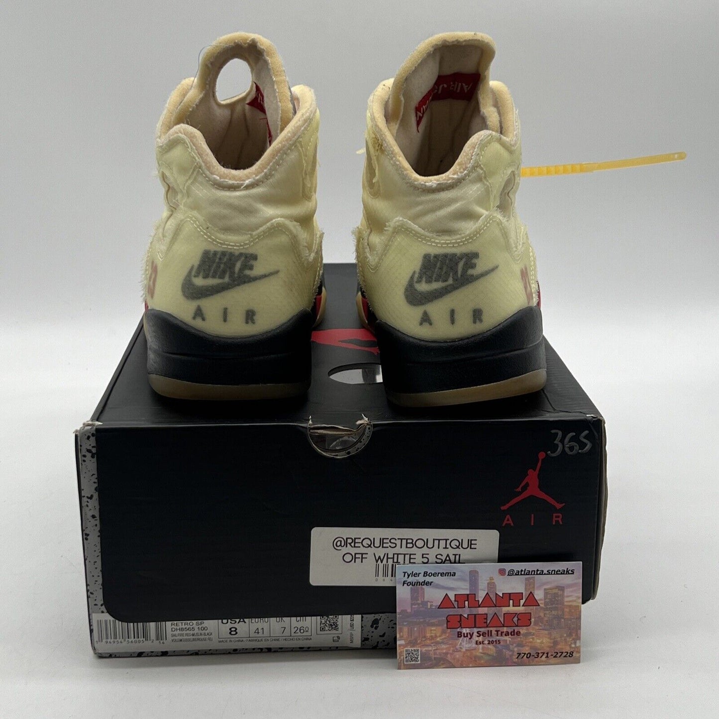 Size 8 - Jordan 5 SP x Off-White Mid Sail Black Red Cream Grey (DH8565-100)