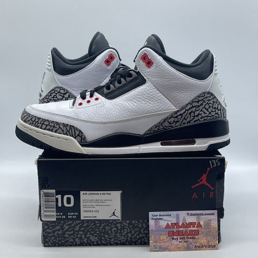 Size 10 - Air Jordan 3 Retro Infrared 23 Red Black Gray White (136064-123)