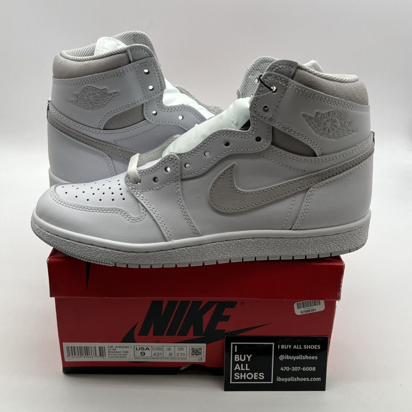 Size 9 - Air Jordan 1 Retro High 85 OG Neutral Gray (BQ4422-100)