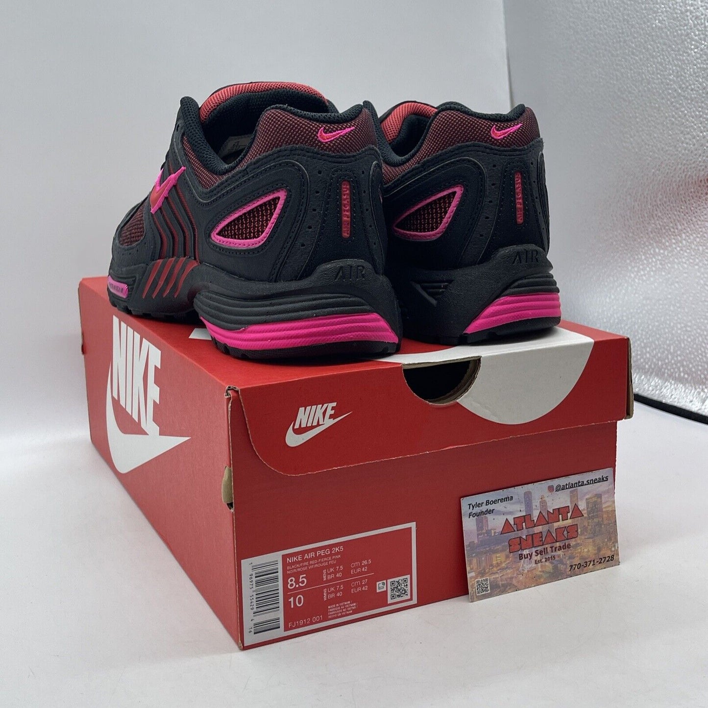 Size 8.5 - Nike Air Peg 2K5 Black Fire Red Suede Leather Pink (FJ1912-001)