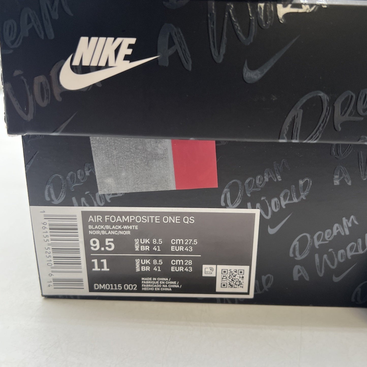 Size 9.5 - Nike Air Foamposite One QS Dream A World - Black (DM0115-002)