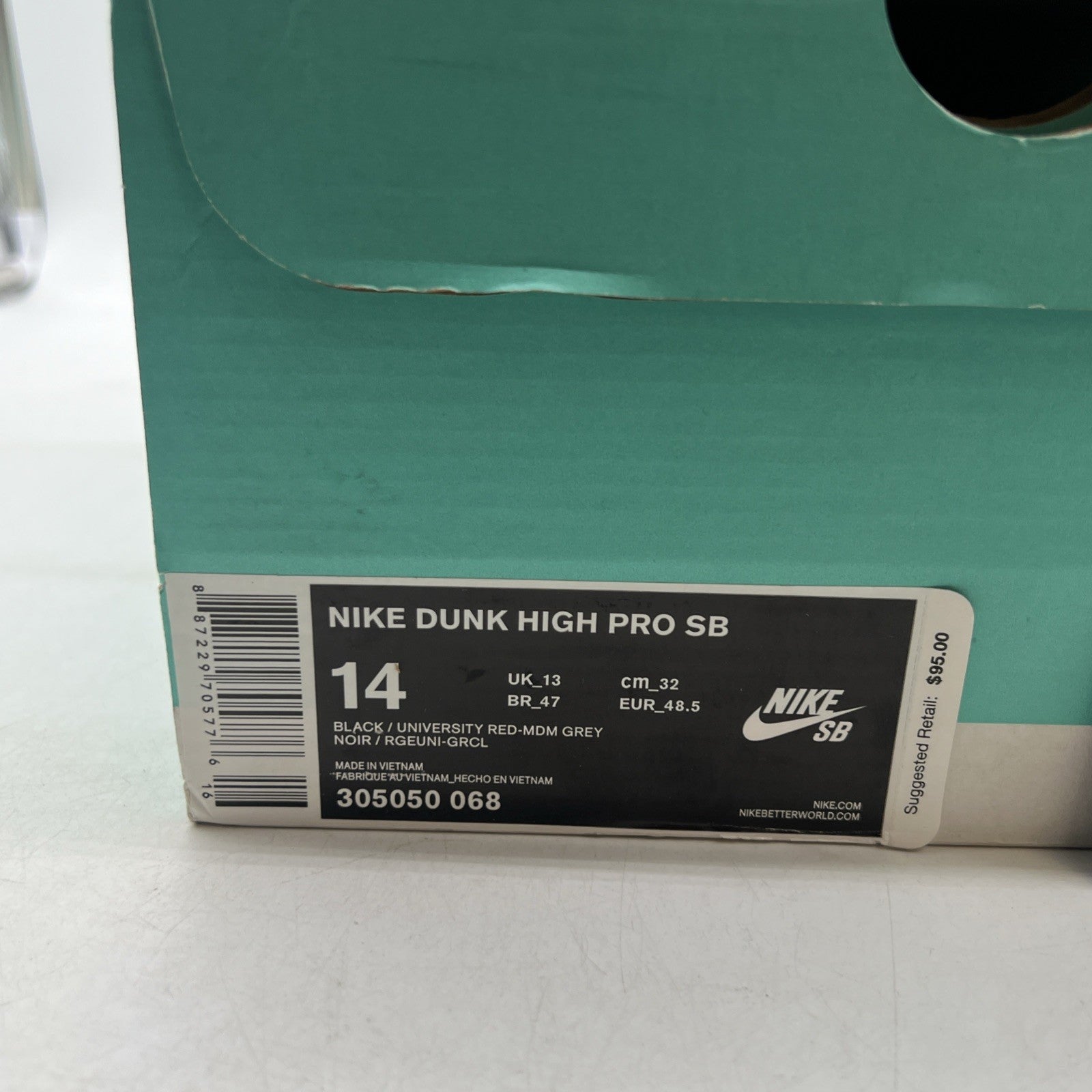 Size 14 - Nike Dunk Pro Sb High Black (305050-068)