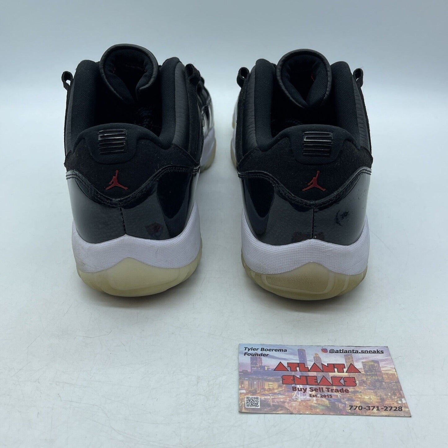 Size 10 - Jordan 11 Retro Low 72-10 Black White Leather (AV2187-001)