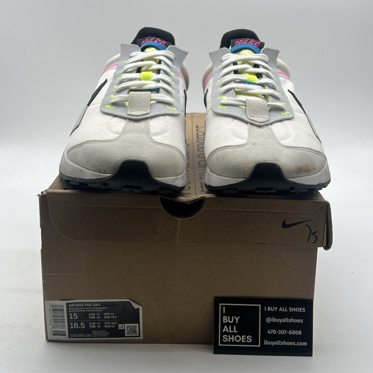 Size 15 - Nike Air Max Pre-Day White Pure Platinum Volt (DZ4399-100)
