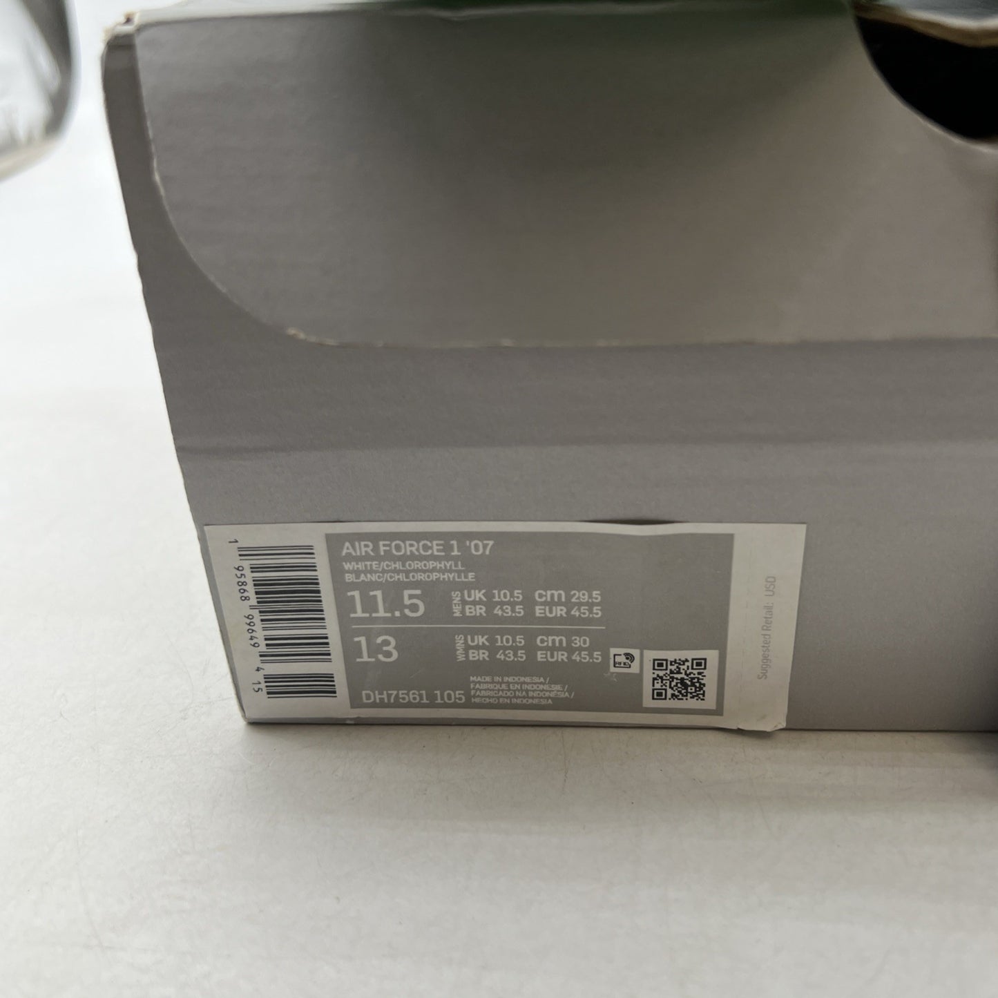 Size 11.5 - Nike Air Force 1 '07 White Chlorophyll (DH7561-105)