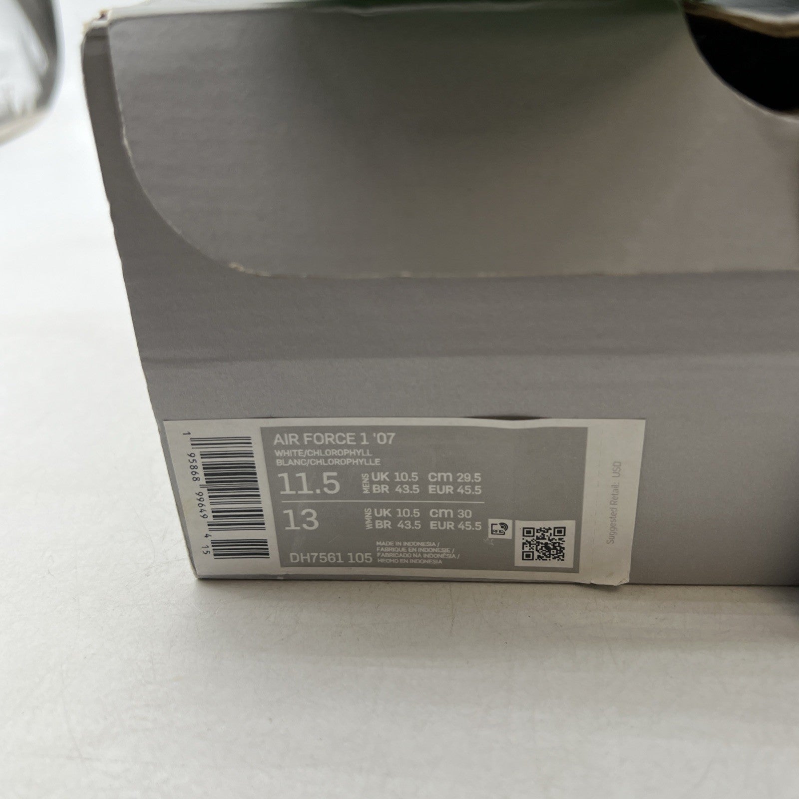 Size 11.5 - Nike Air Force 1 '07 White Chlorophyll (DH7561-105)