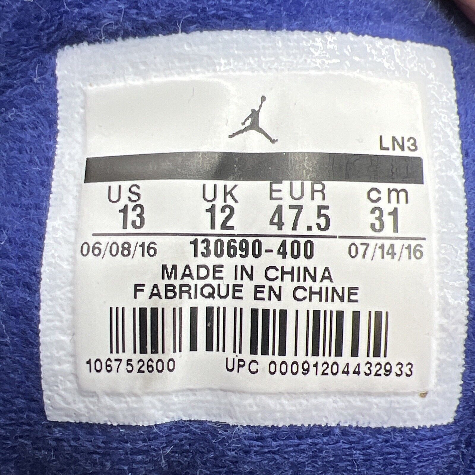 Size 13 - Air Jordan 12 Retro Deep Royal White Suede (130690-400)