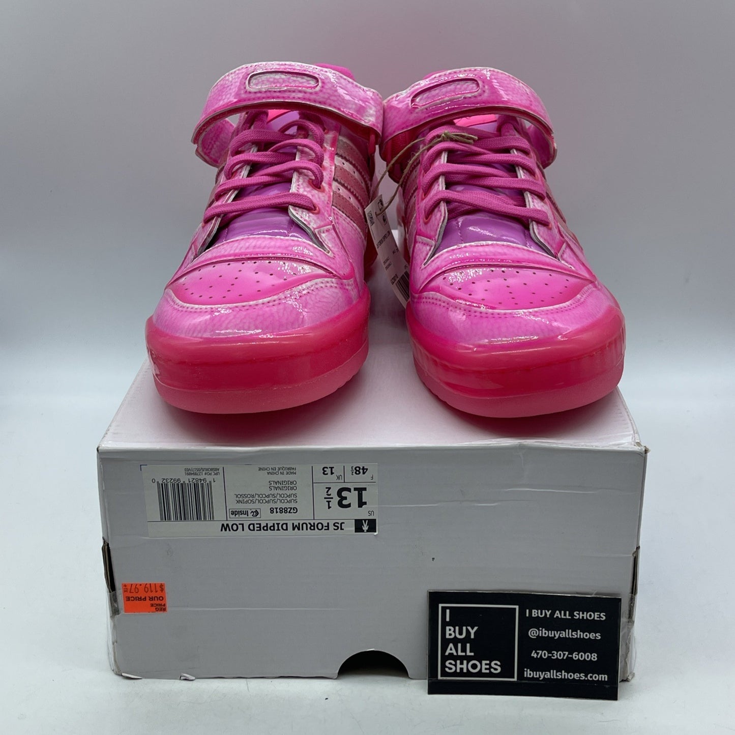 Size 13.5 - Jeremy Scott x Adidas Forum Low Dipped Solar Pink (GZ8818)