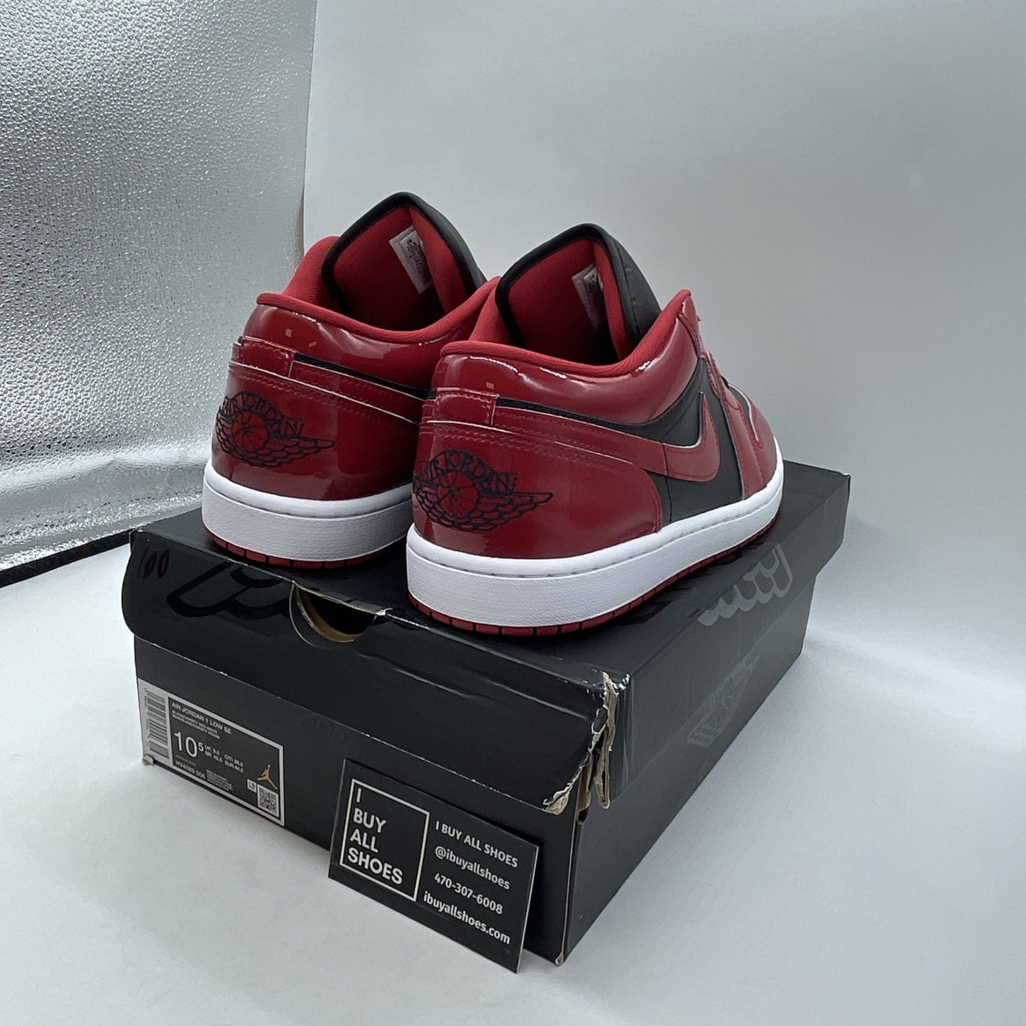 Size 10.5 - Air Jordan 1 Low Patent Varsity Red Black (HV4089-006)
